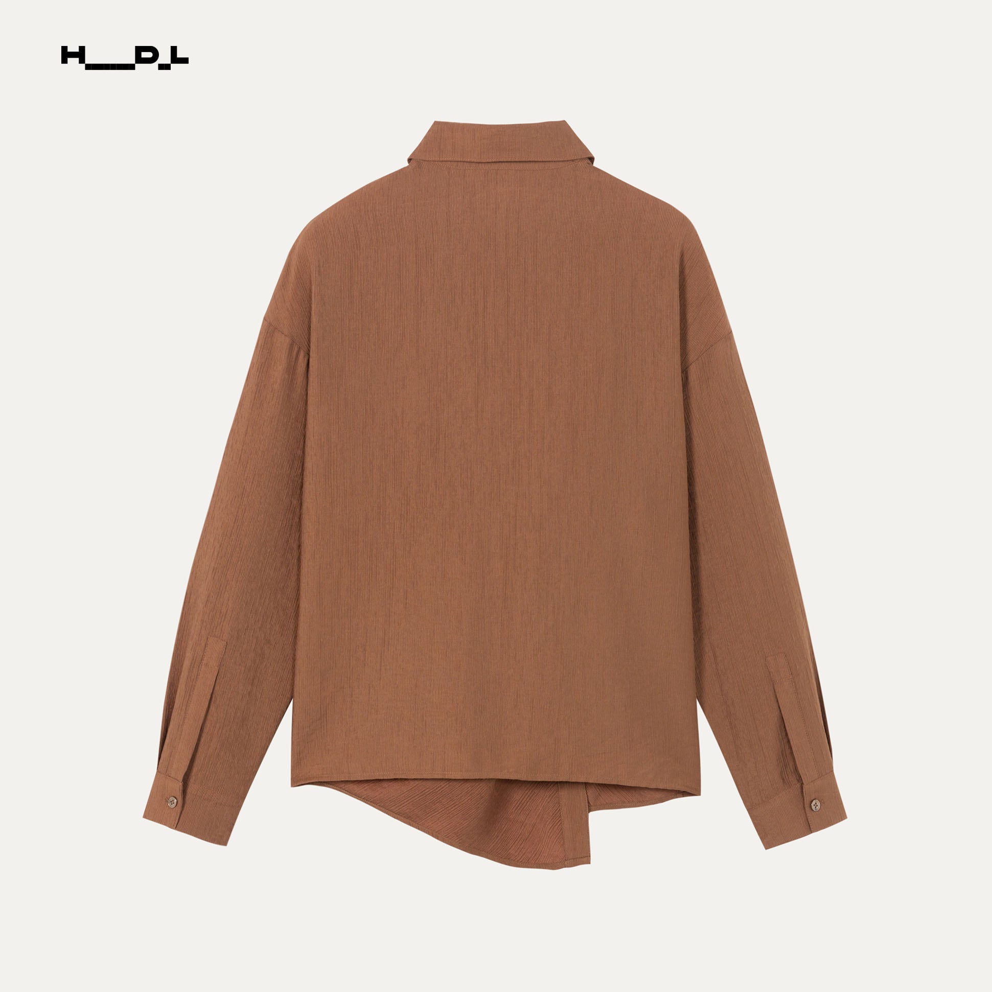 Vintage Brown twist-waist lyocell blend blouse