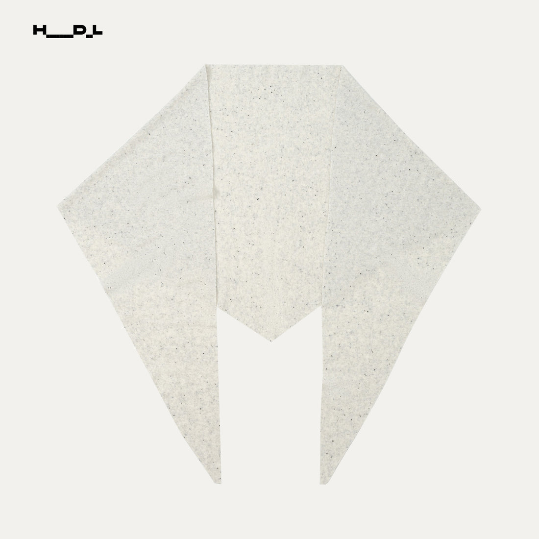 White scarf-detail linen-look textured knit top