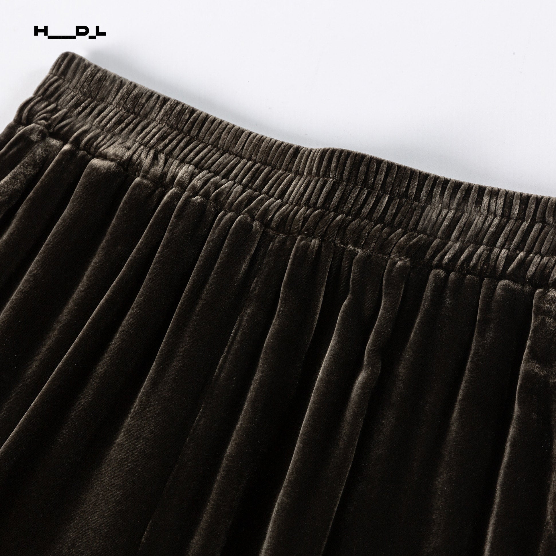 Navy navy silk-base viscose velvet trousers