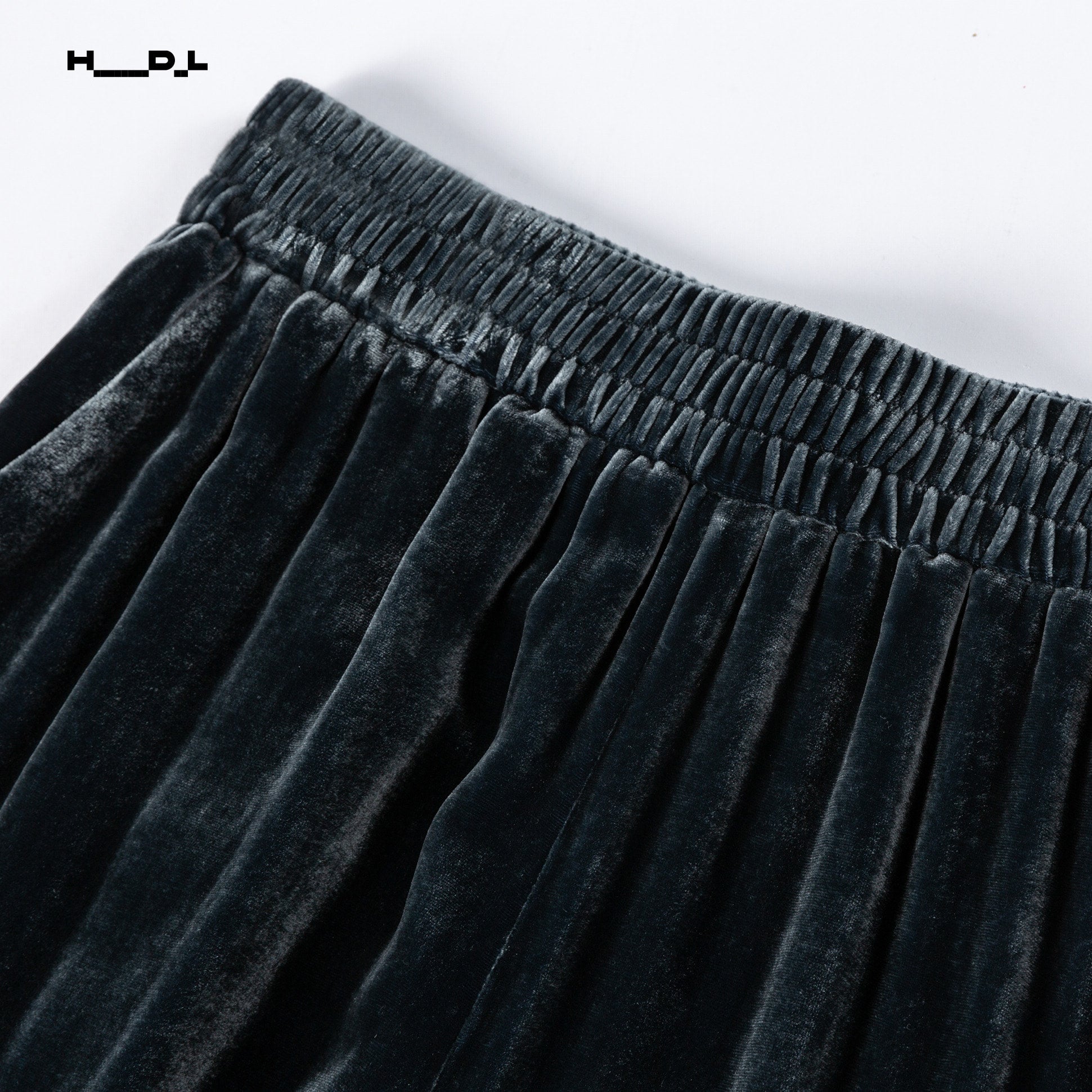 Brown Green brown-green silk-base viscose velvet trousers