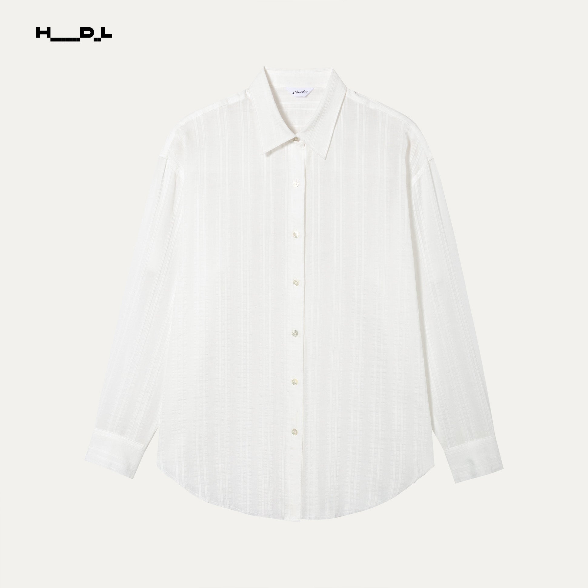 Lapel Collar Jacquard Loose Shirt
