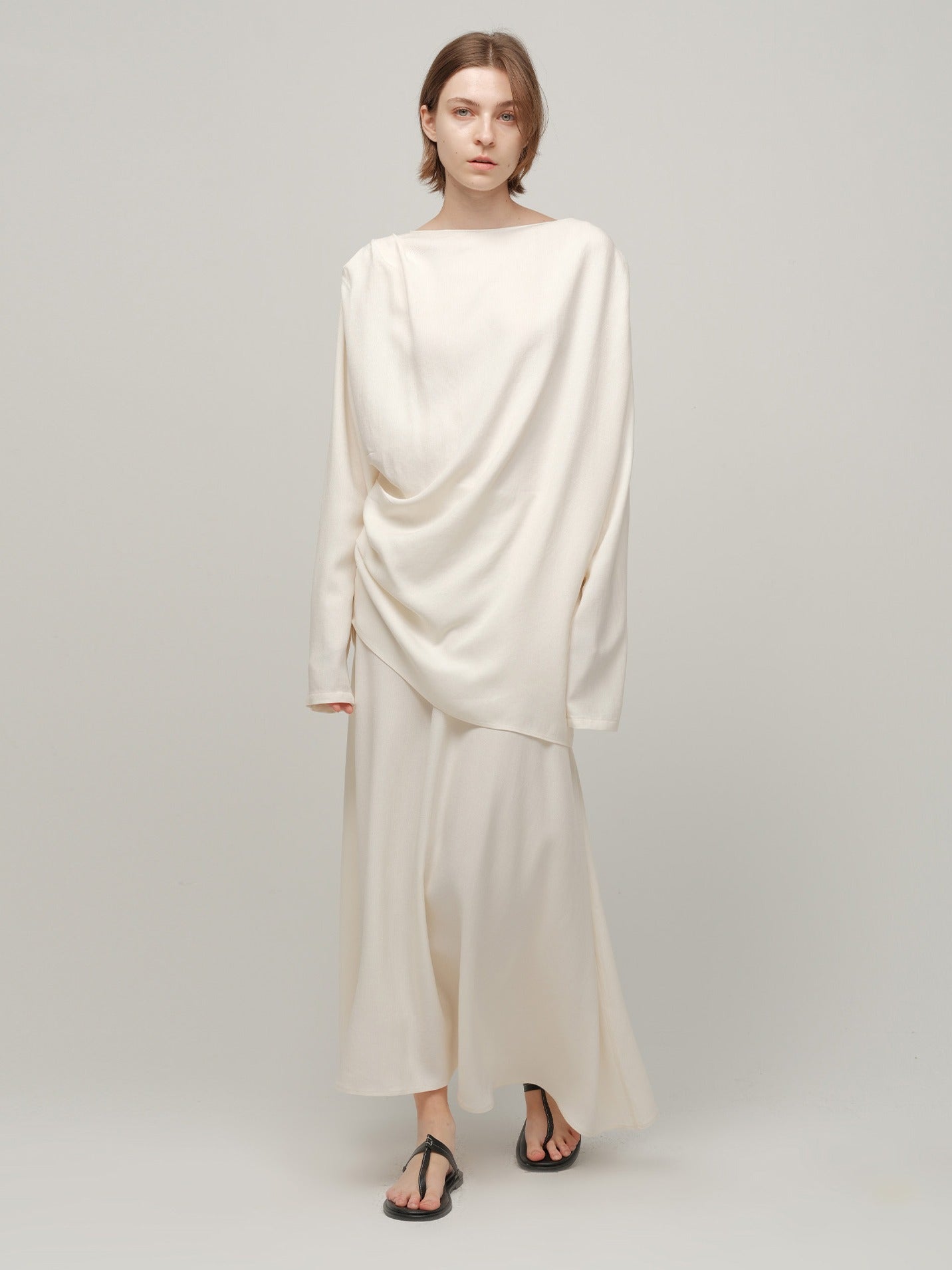 Acetate A-Line Midi Skirt