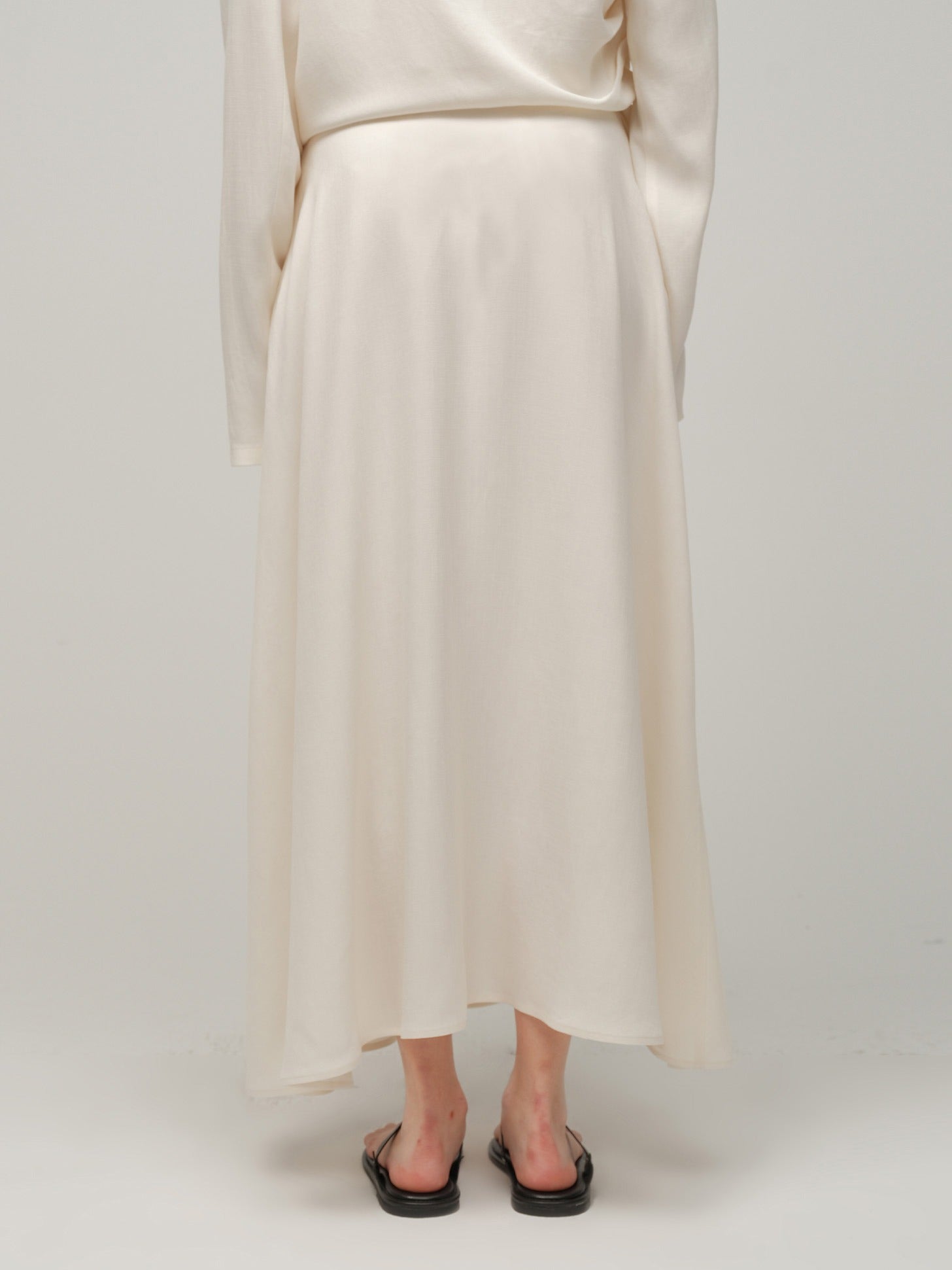 Acetate A-Line Midi Skirt