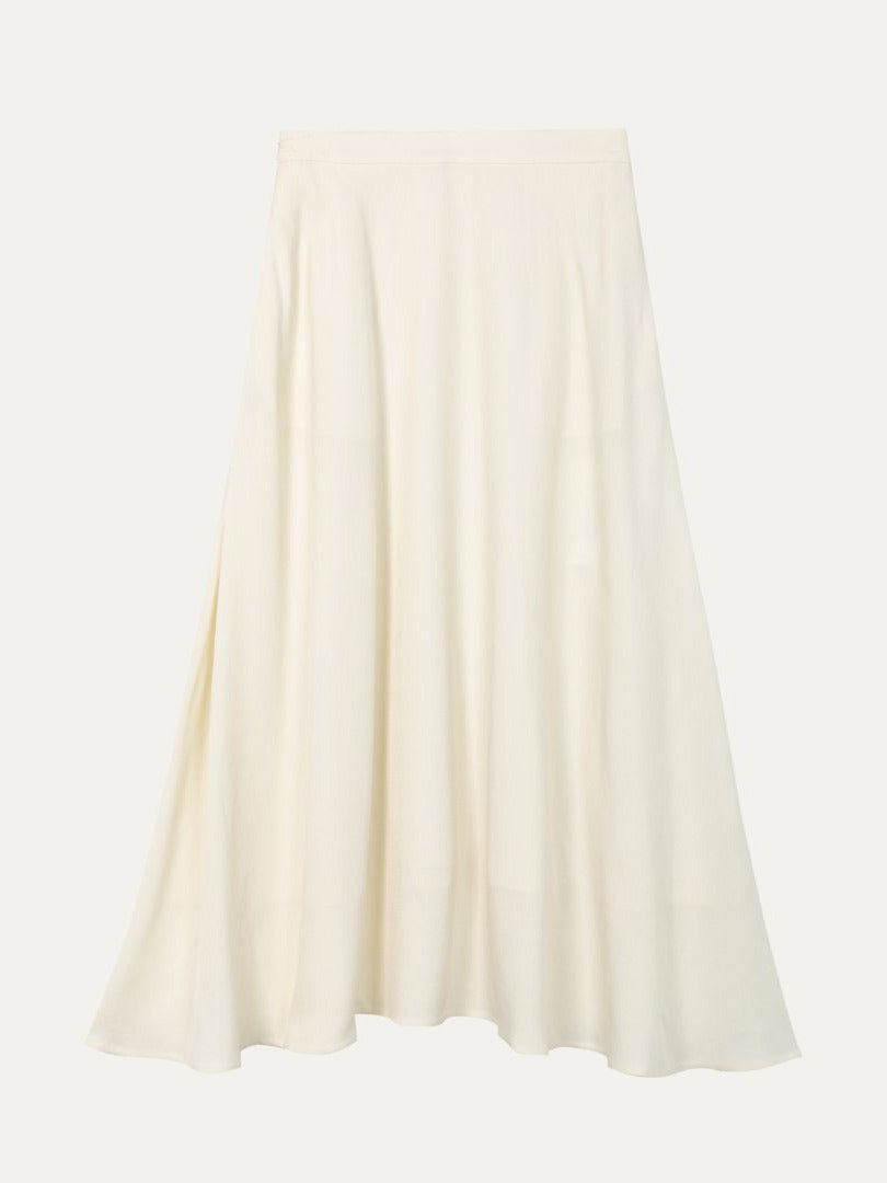 Acetate A-Line Midi Skirt