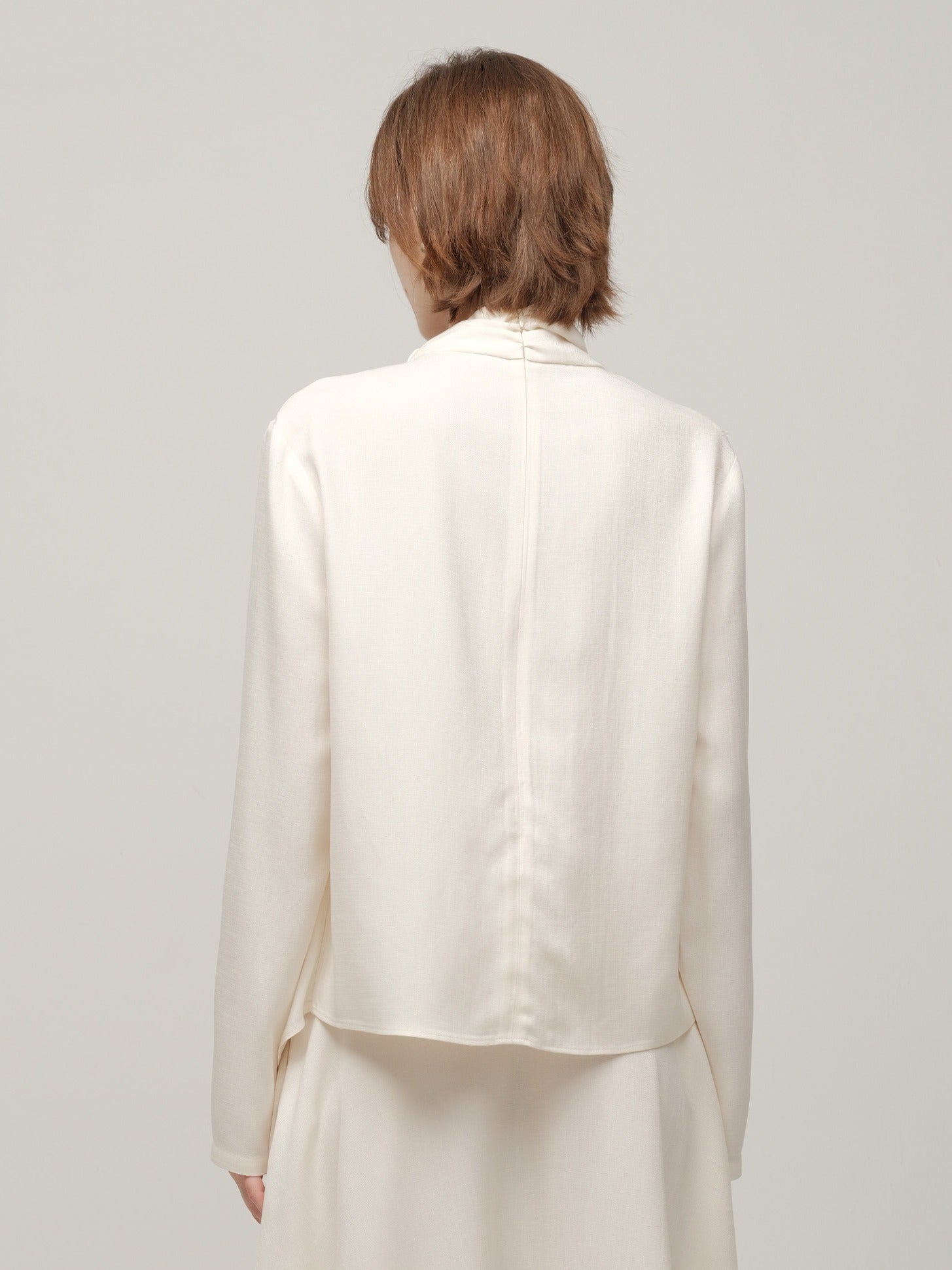 Mira Acetate Tie-Neck Shirt
