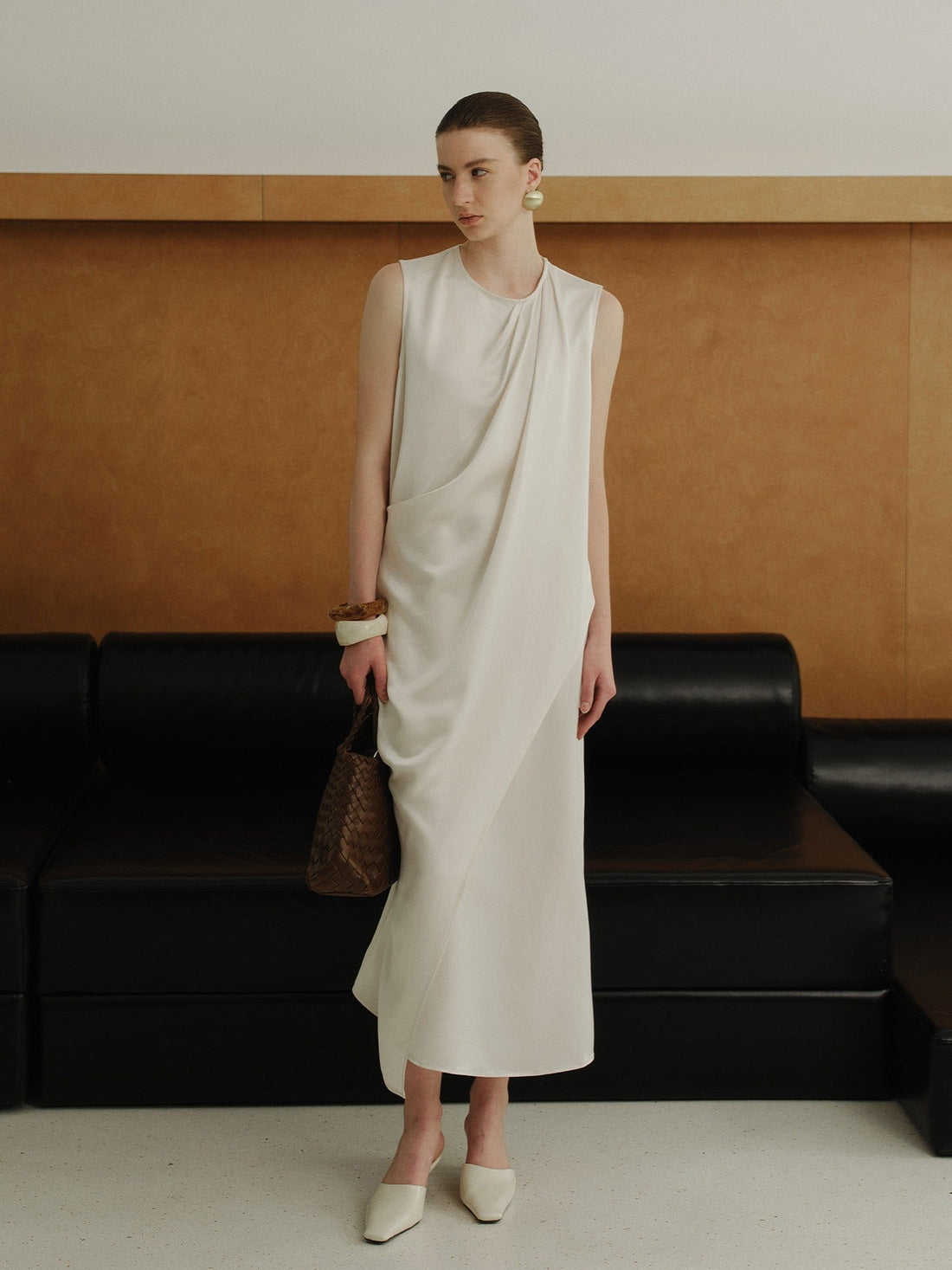 Iris Acetate Textured Midi Dress