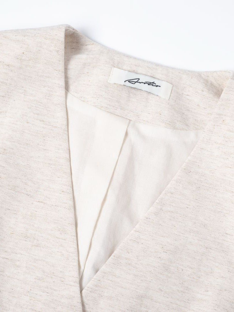 Linen V-Neck Knit Vest