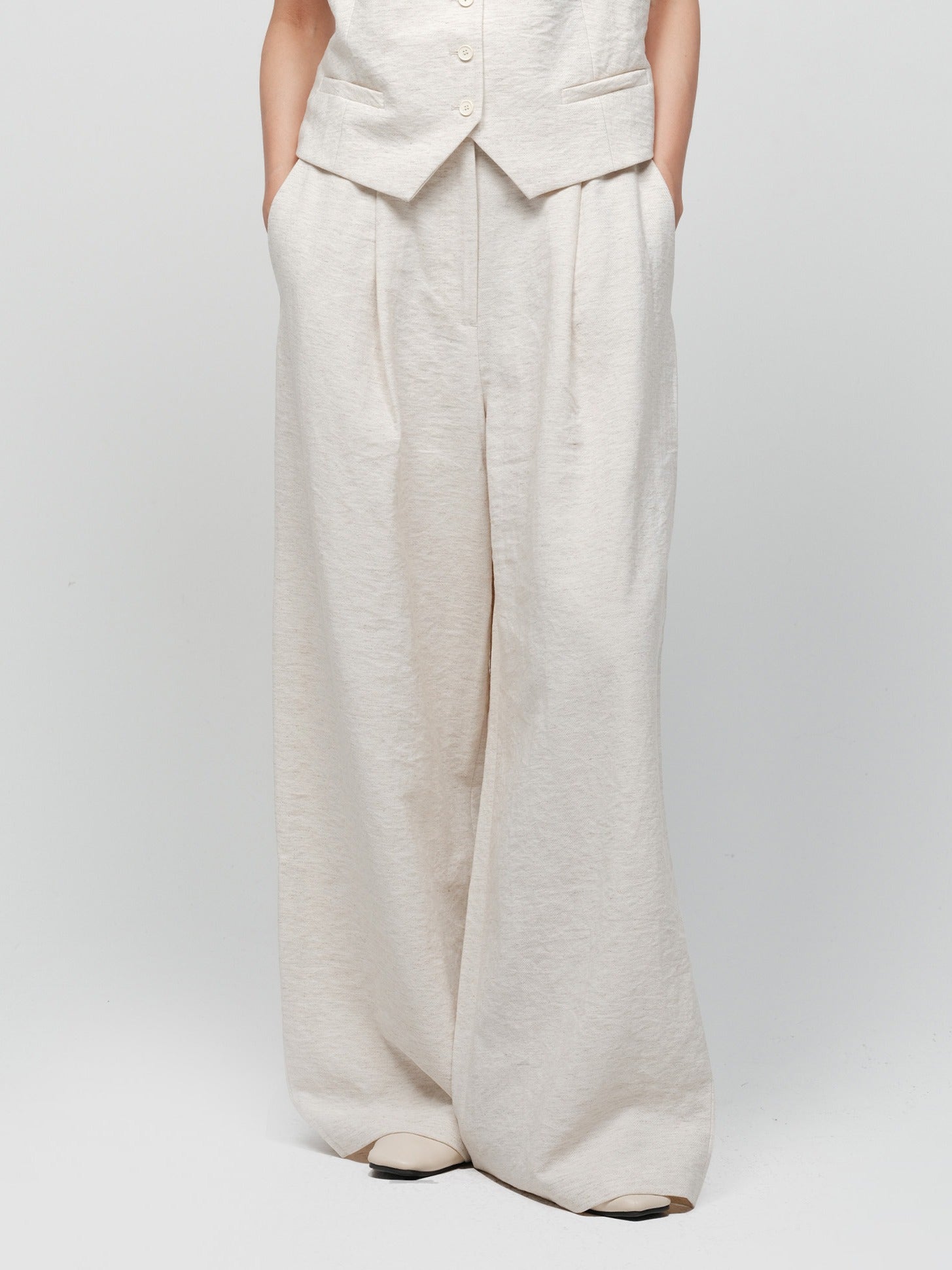 Linen Wide-Leg Trousers