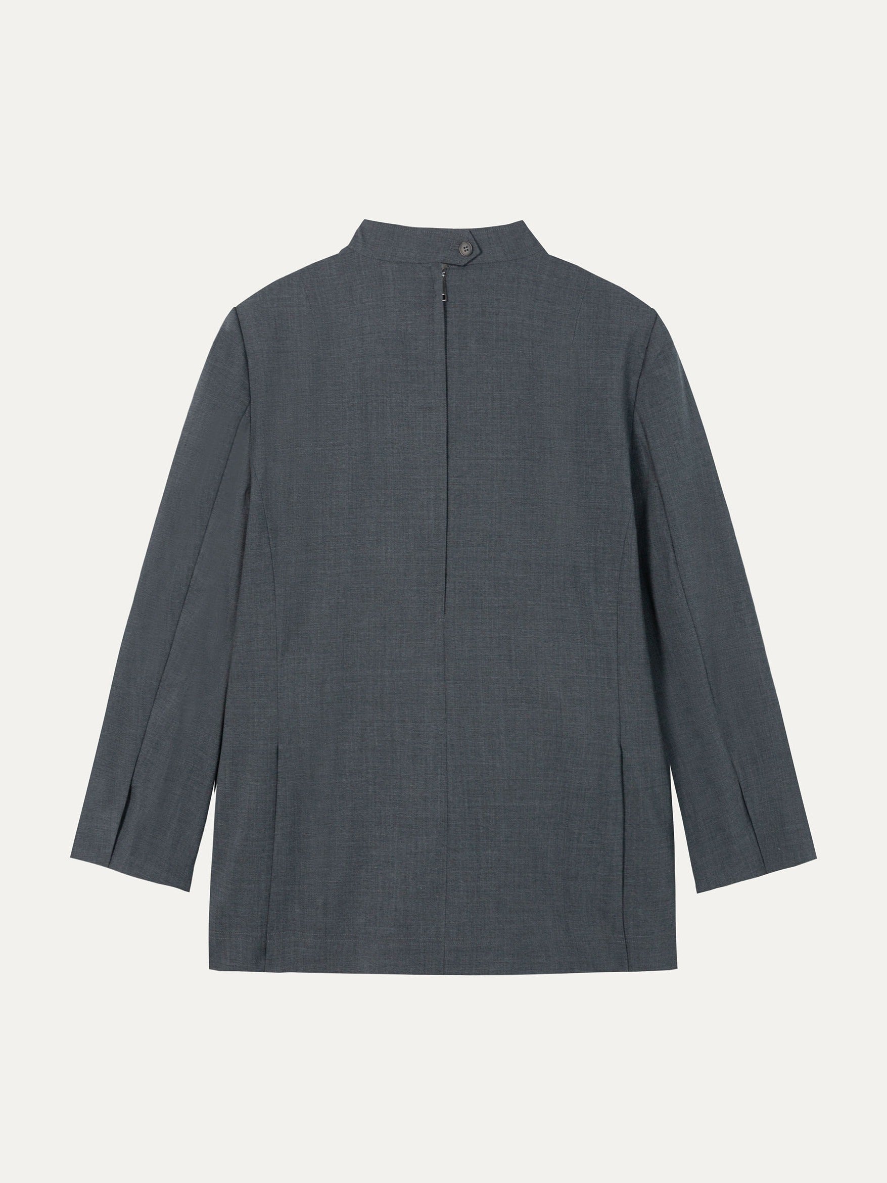Avery Viscose Draped-Neck Blazer - 灰色
