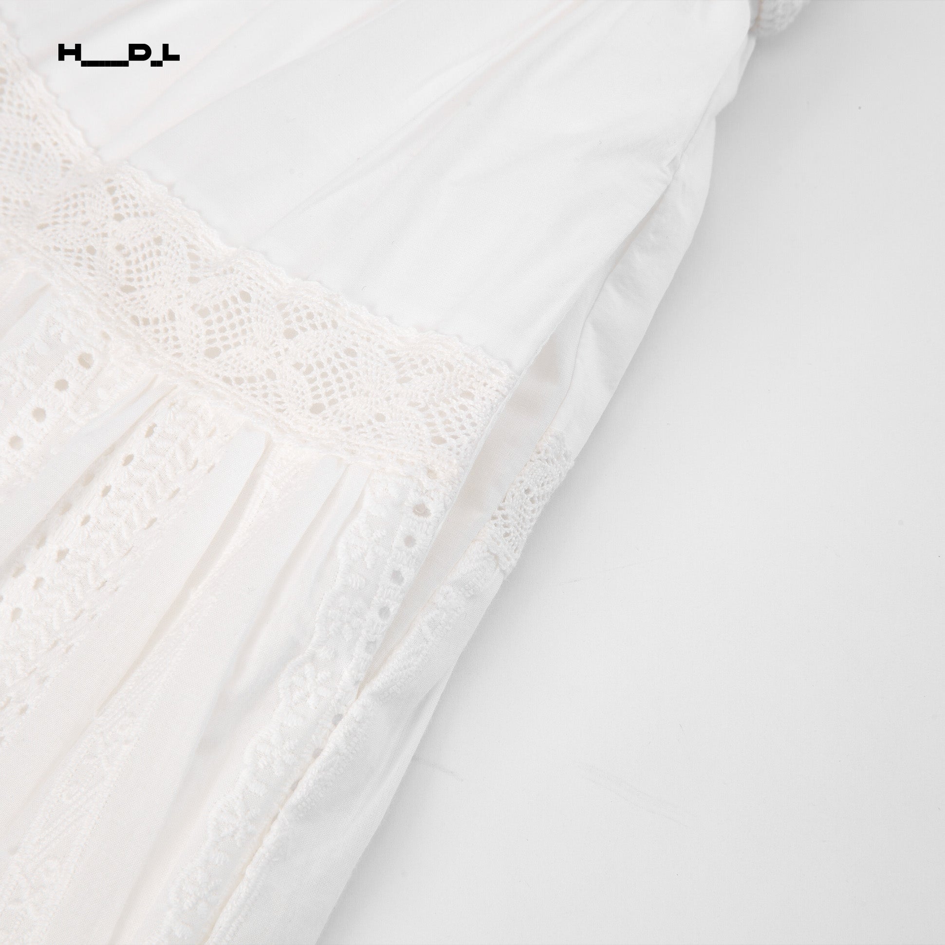 Full Cotton Openwork Lace Midi Skirt