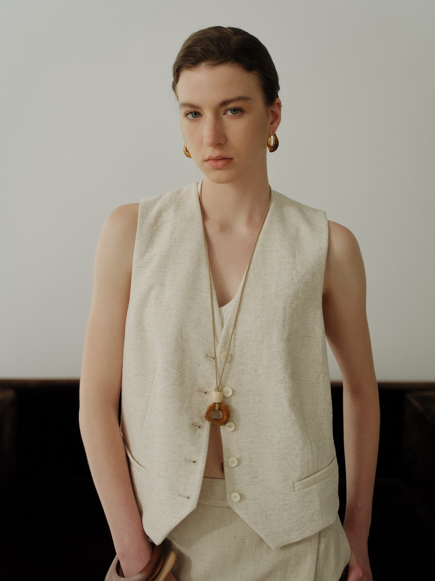 The Louise Linen-Blend Tailored Vest