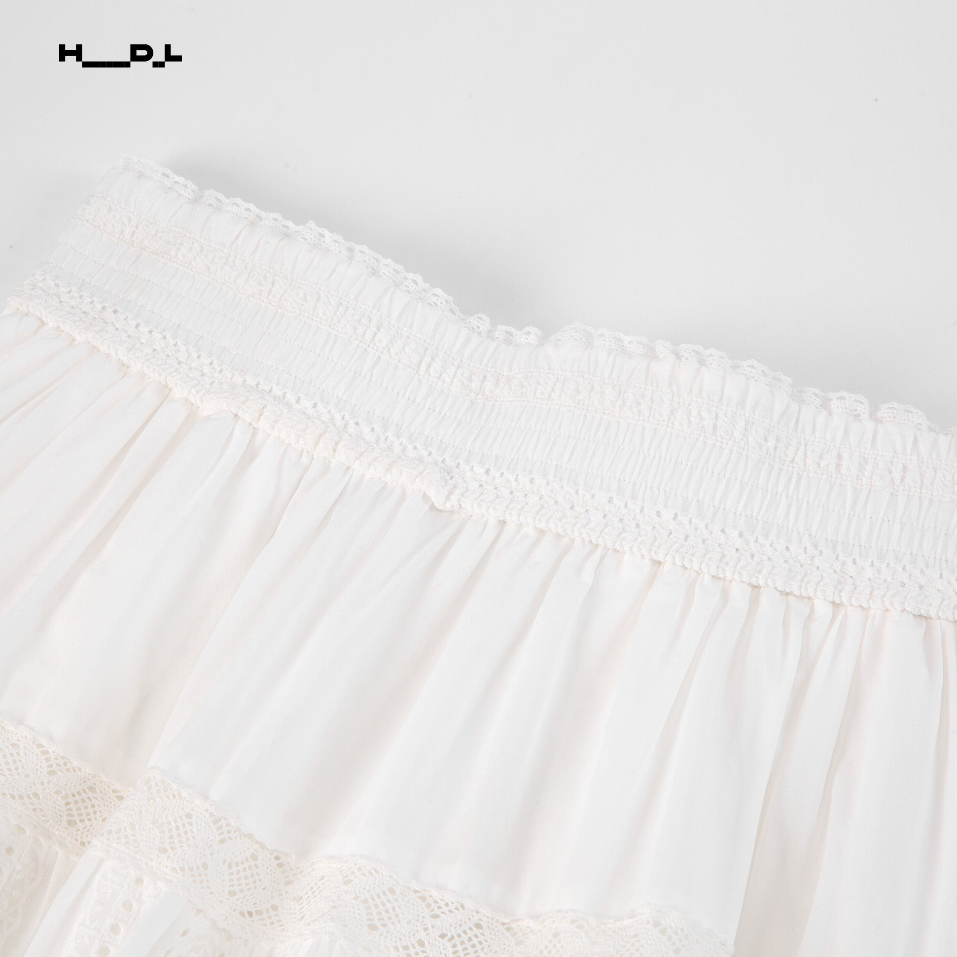 Full Cotton Openwork Lace Midi Skirt