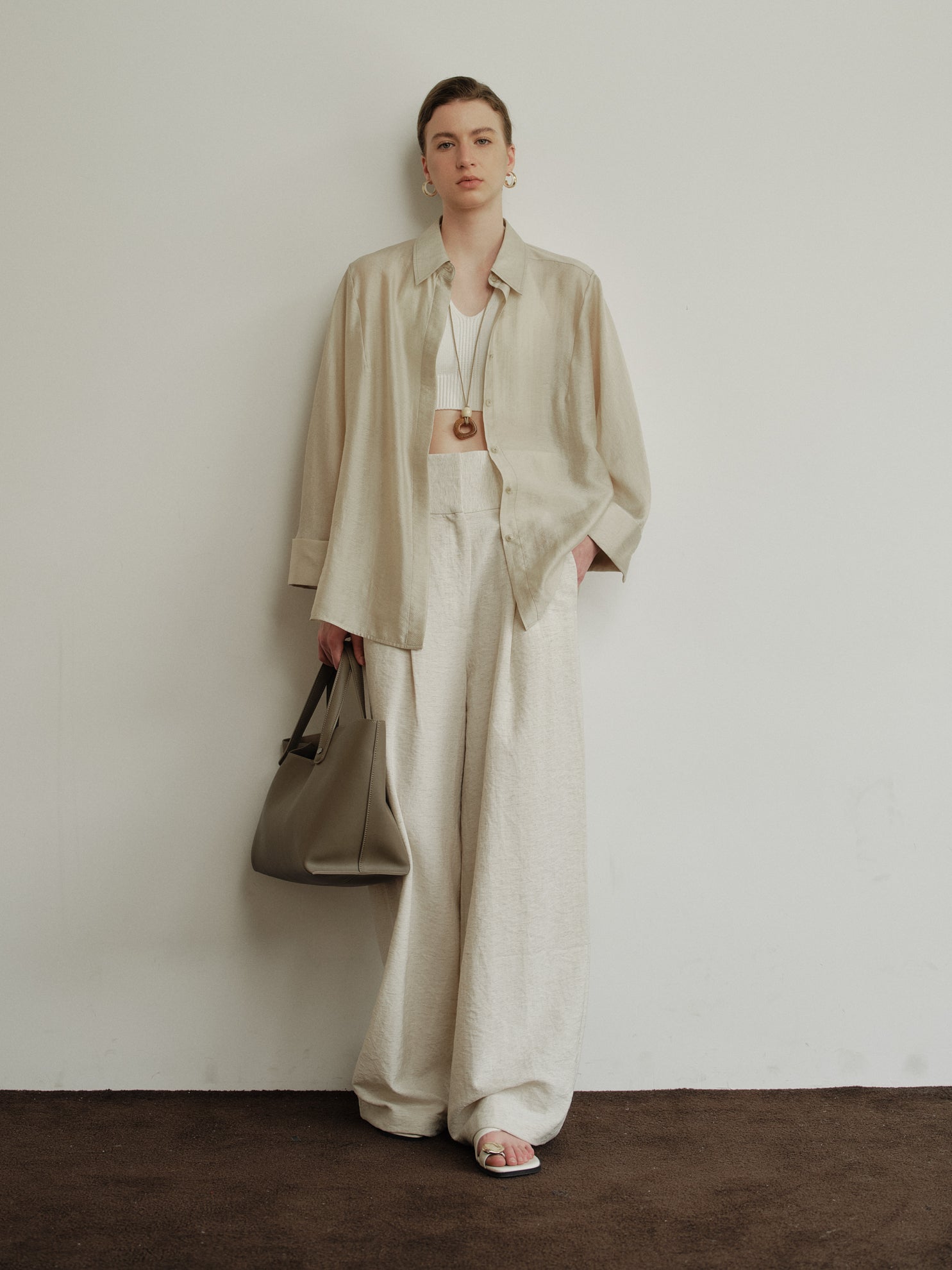 Sylvie Linen-Blend Drape Trousers