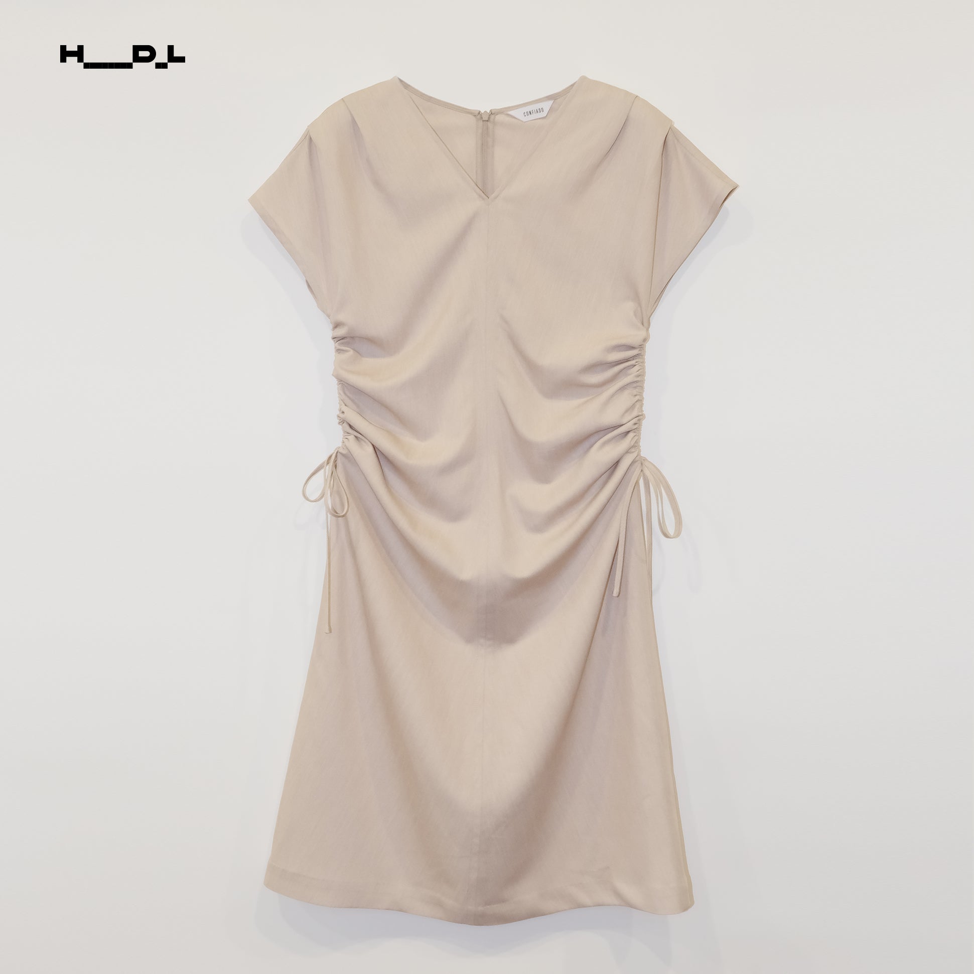 Waist-Gathered Tencel Acetate Dress