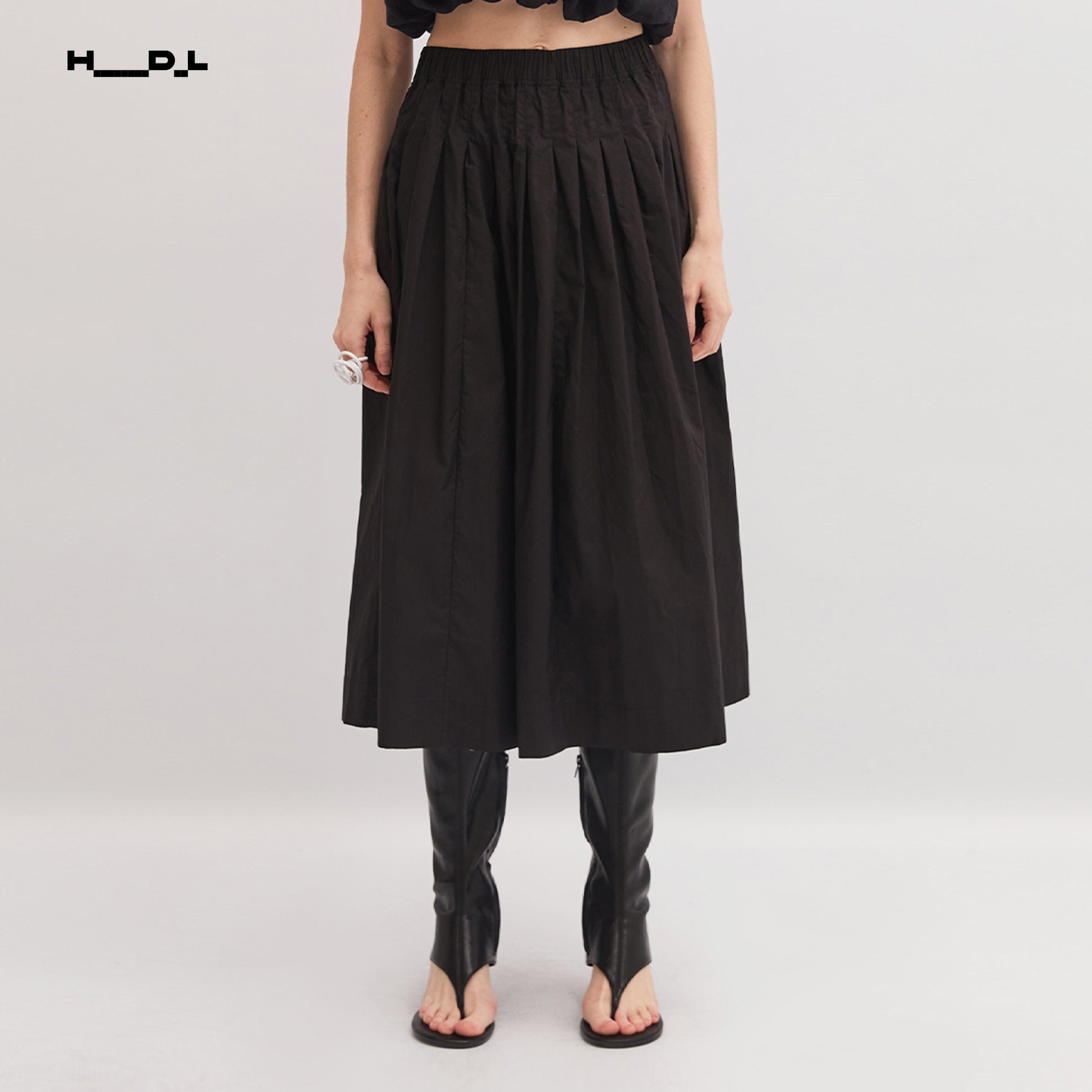 Waist-Gathered Tencel Acetate Skirt