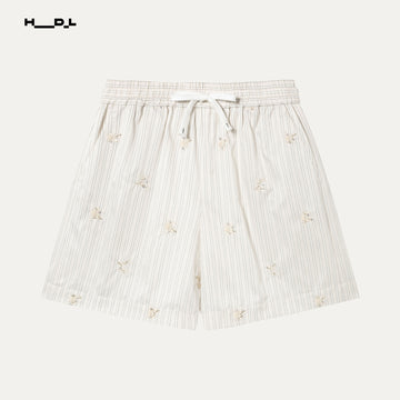 Stripe Embroidered Shorts