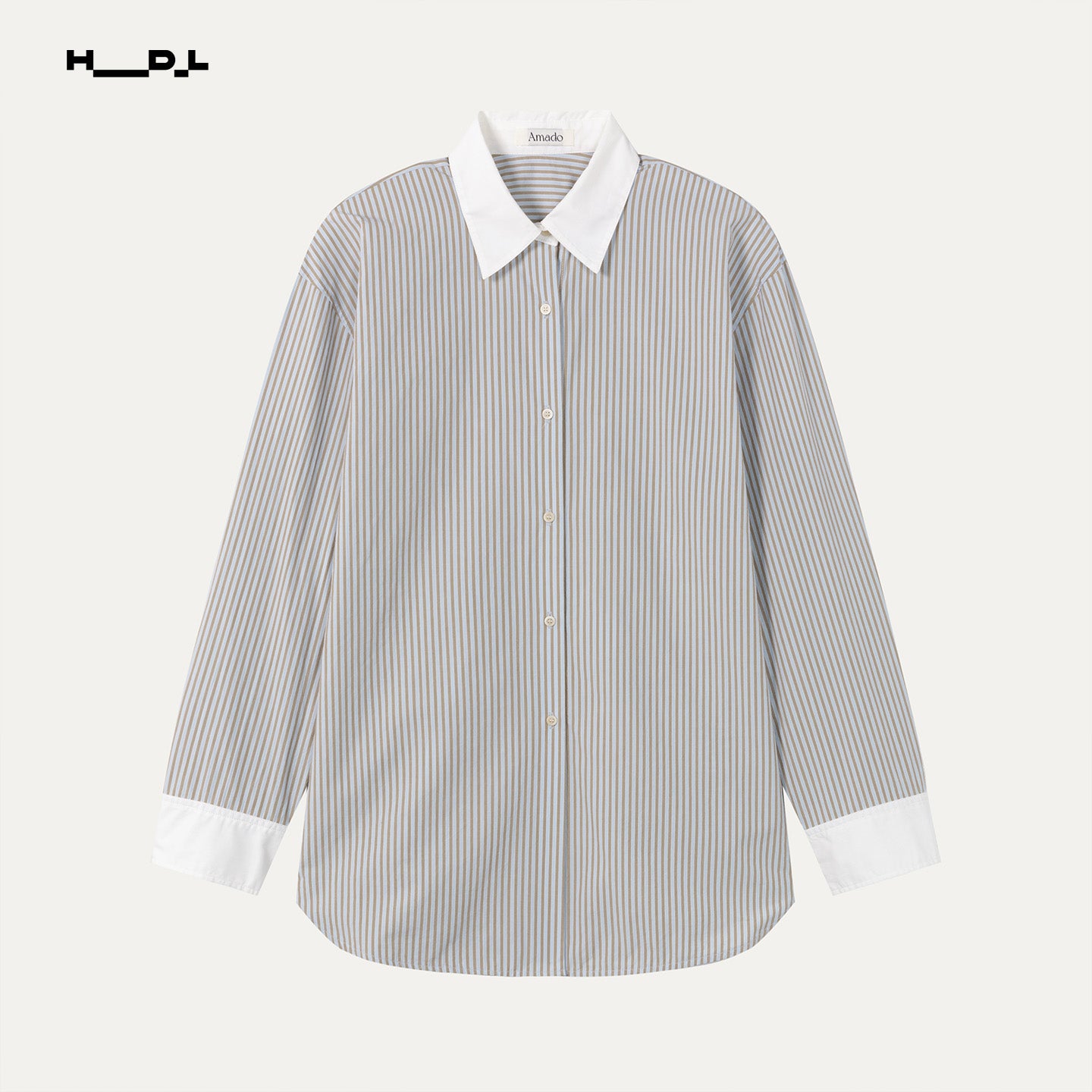 Morandi Stripe Contrast Collar Shirt