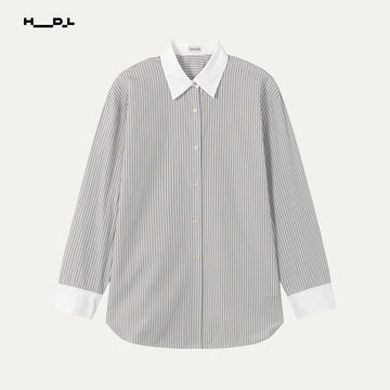 Morandi Stripe Contrast Collar Shirt