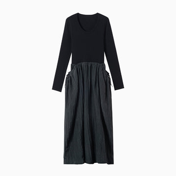 High-Waisted H-Silhouette Drawstring Dress