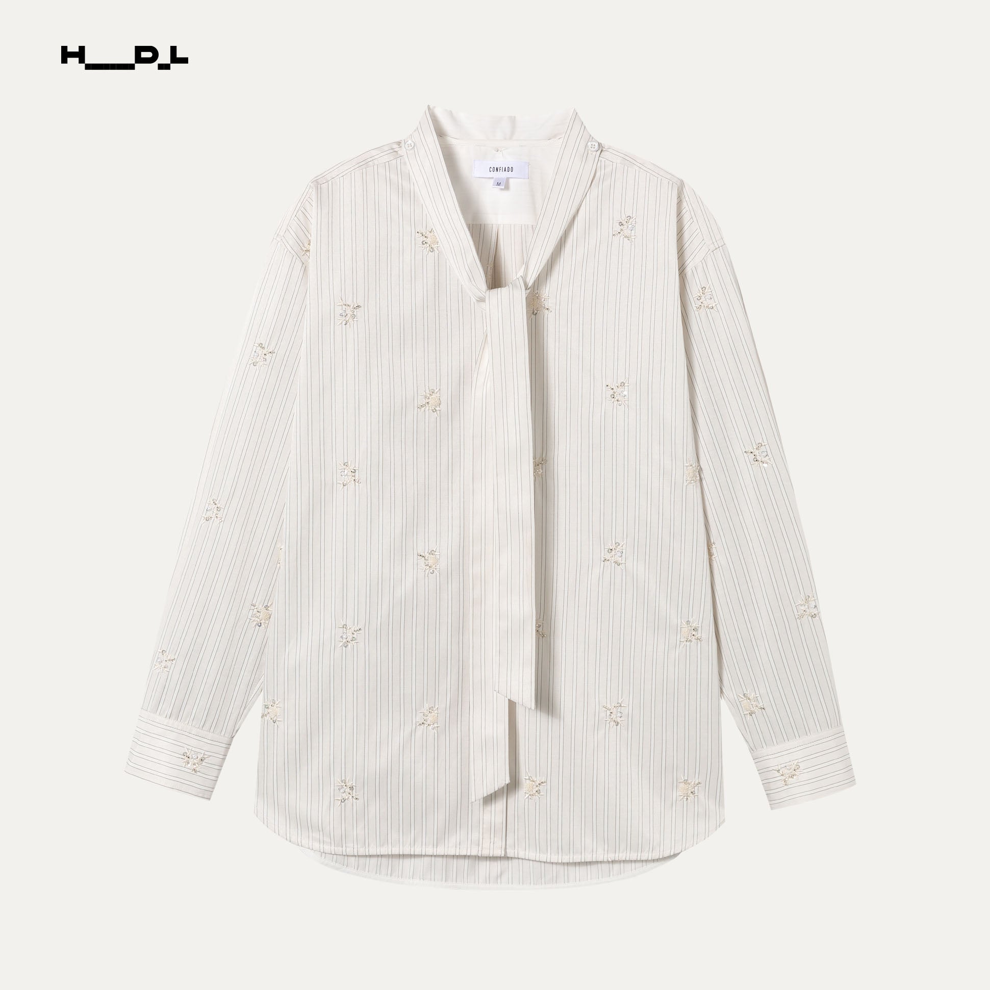 Stripe Detachable Tie Shirt