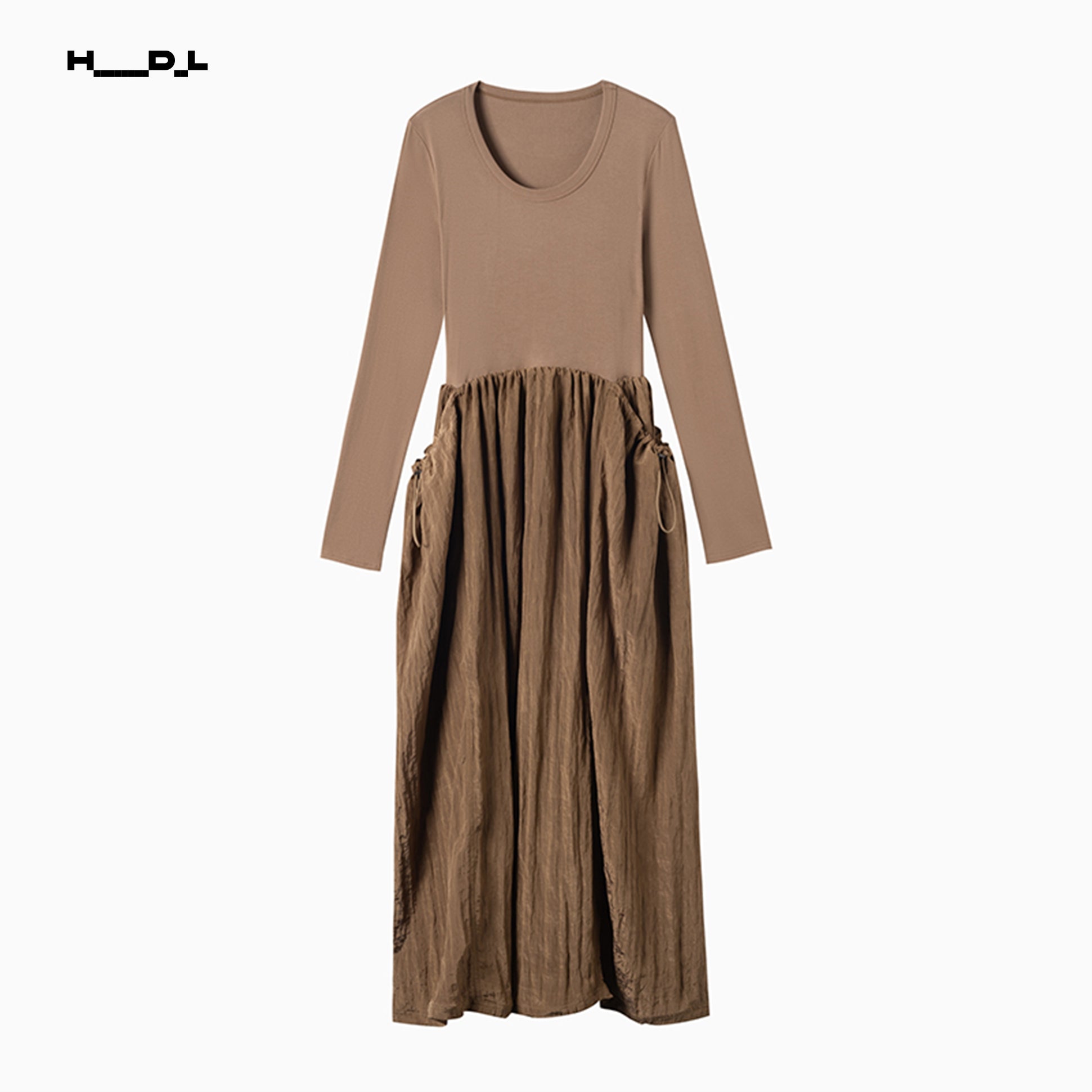 High-Waisted H-Silhouette Drawstring Dress