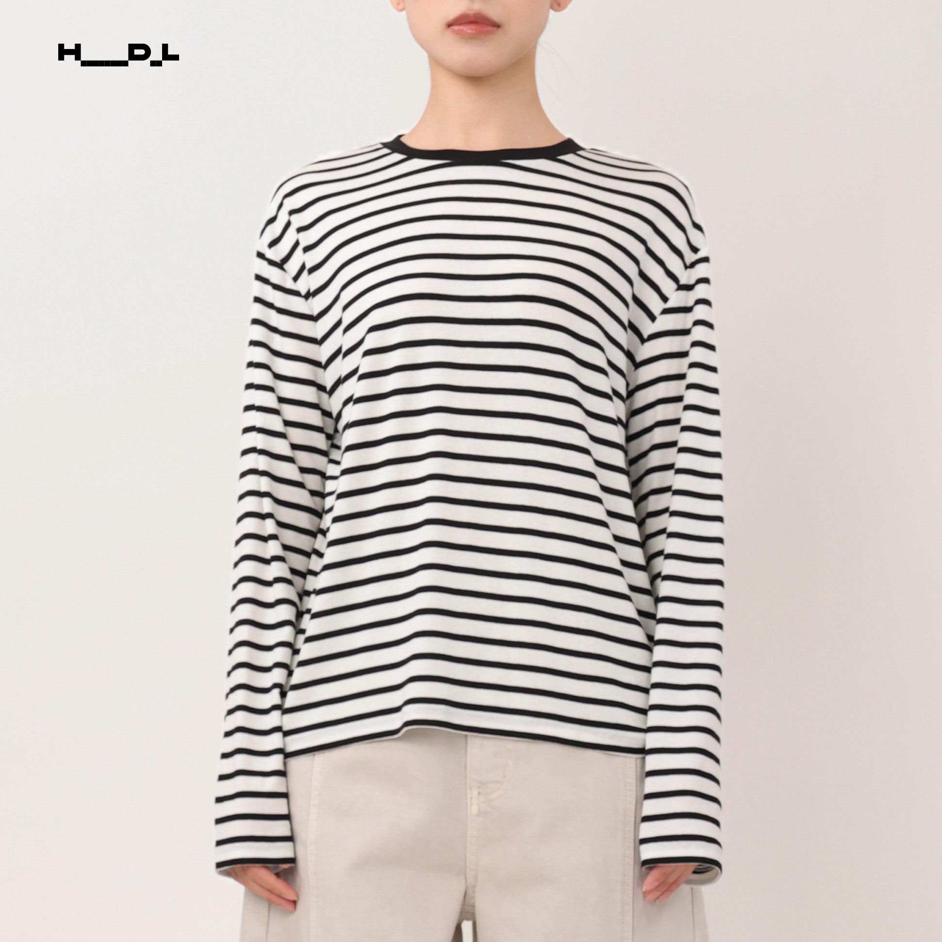 Lyocel-Wool Stripe T-Shirt