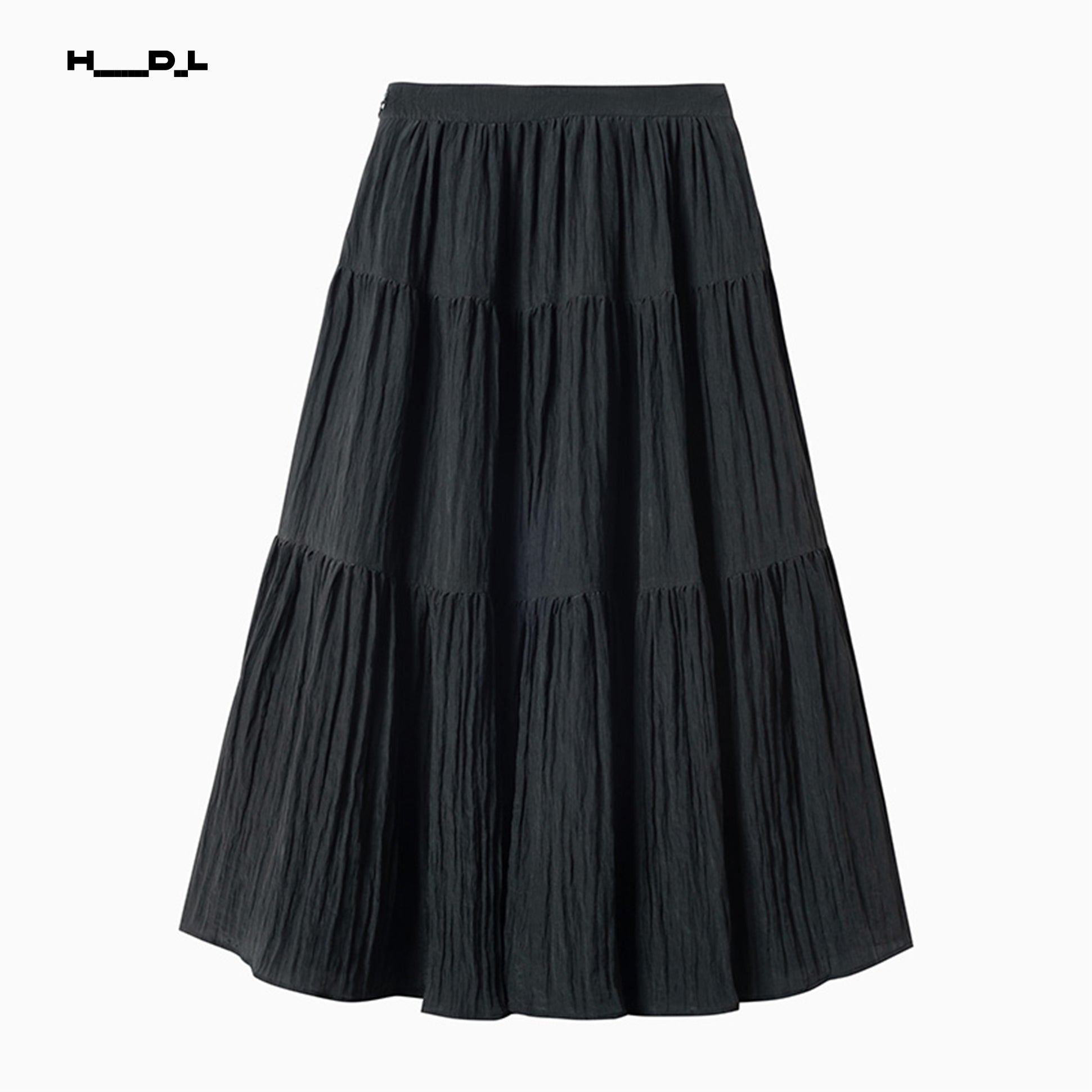 A-Line Wide Hem Elastic Waist Skirt