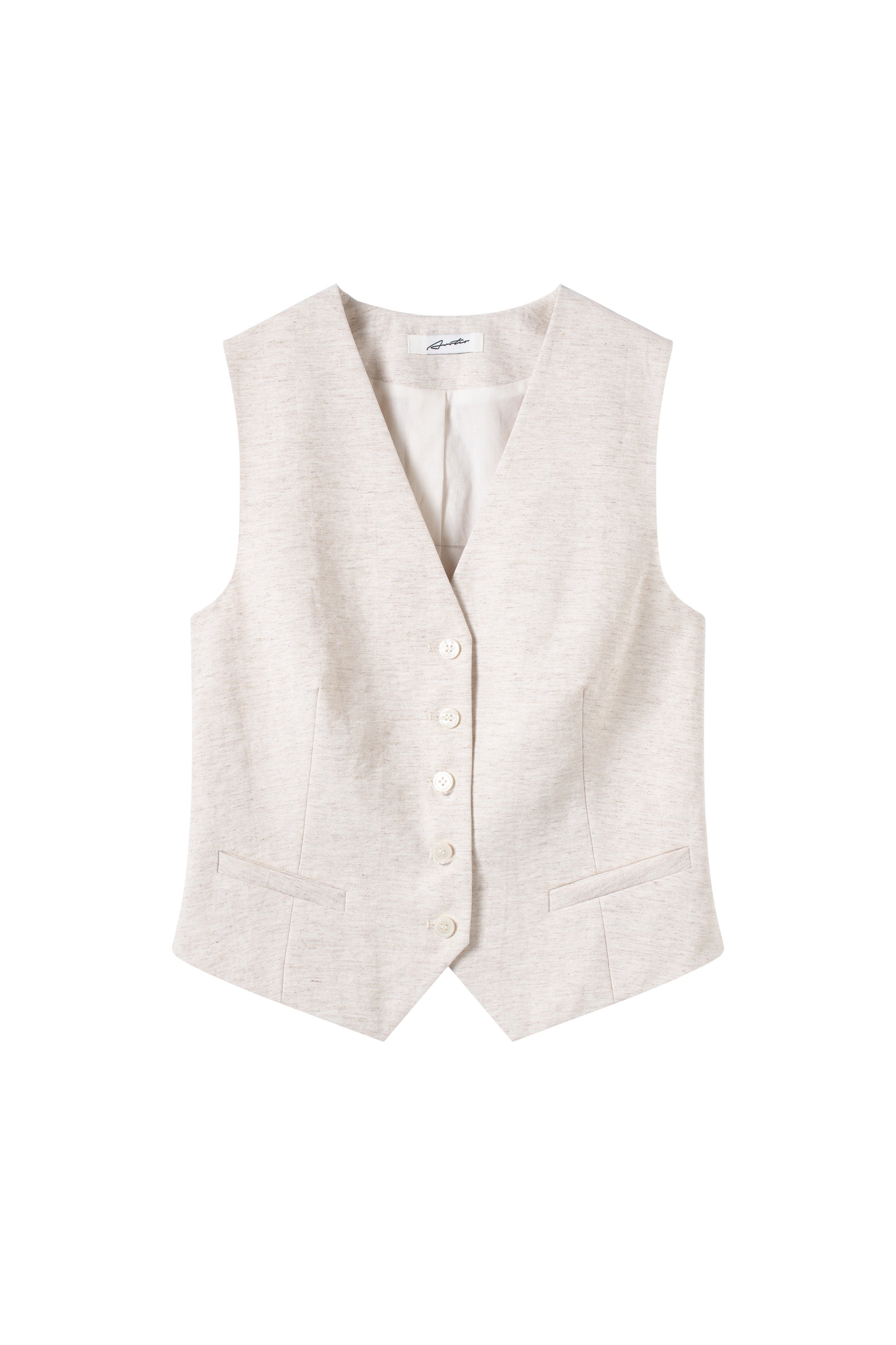 The Louise Linen-Blend Tailored Vest