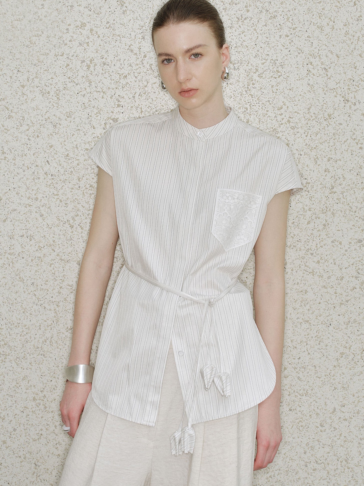 The Louise Linear Sleeveless Knit Top