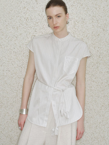The Louise Linear Sleeveless Knit Top