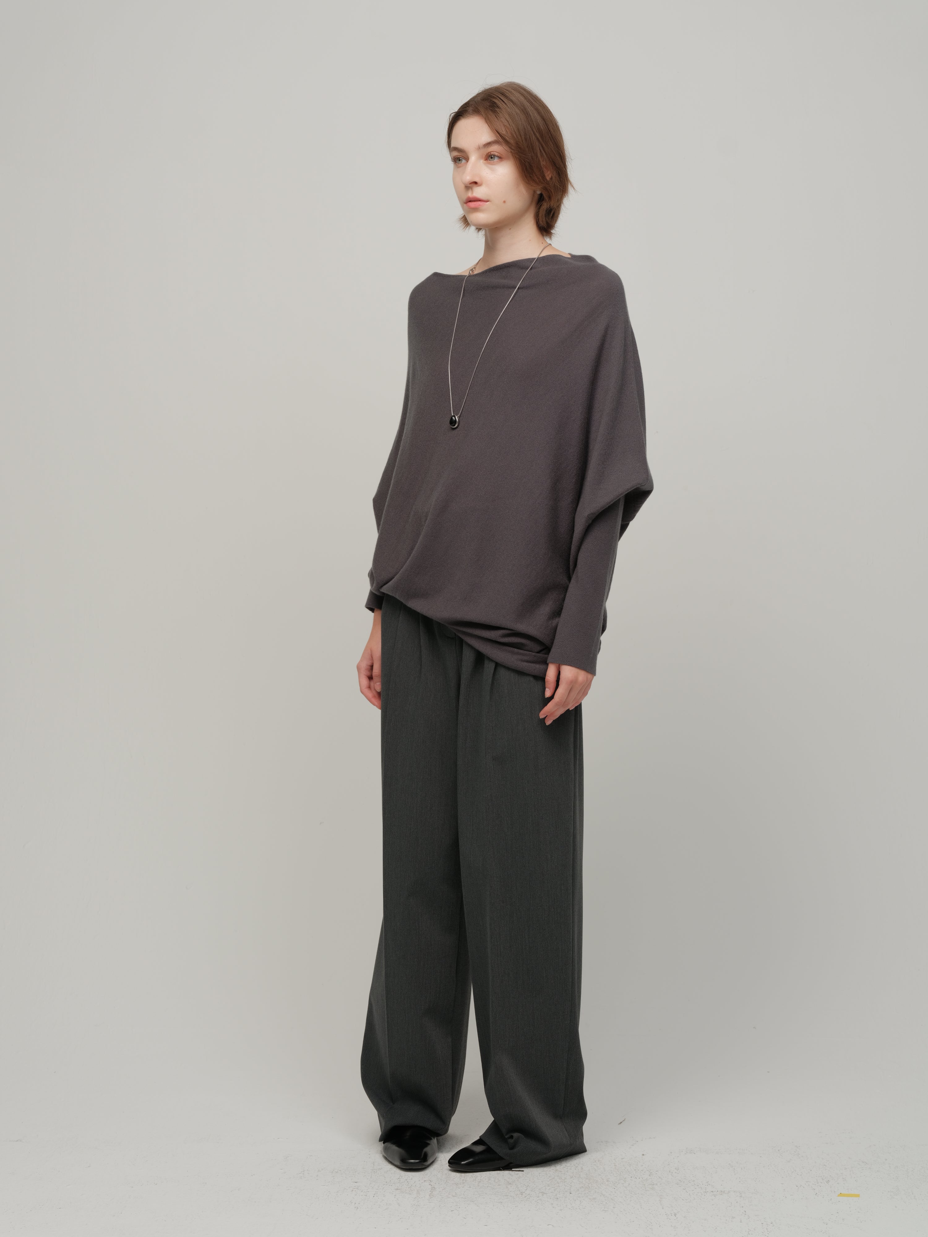 HDL Paire Flamma Draped Asymmetric Off-Shoulder Top