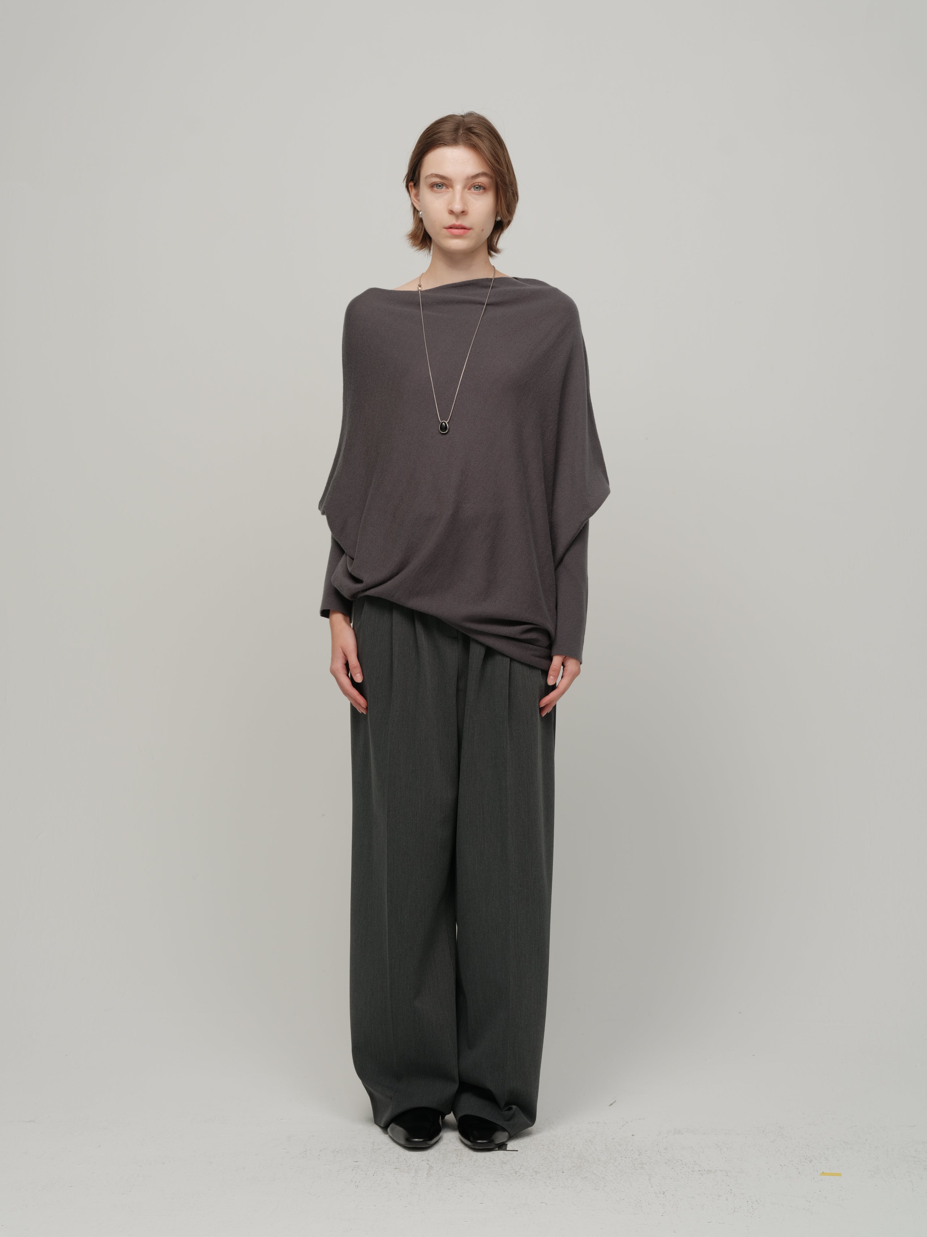 HDL Paire Flamma Draped Asymmetric Off-Shoulder Top