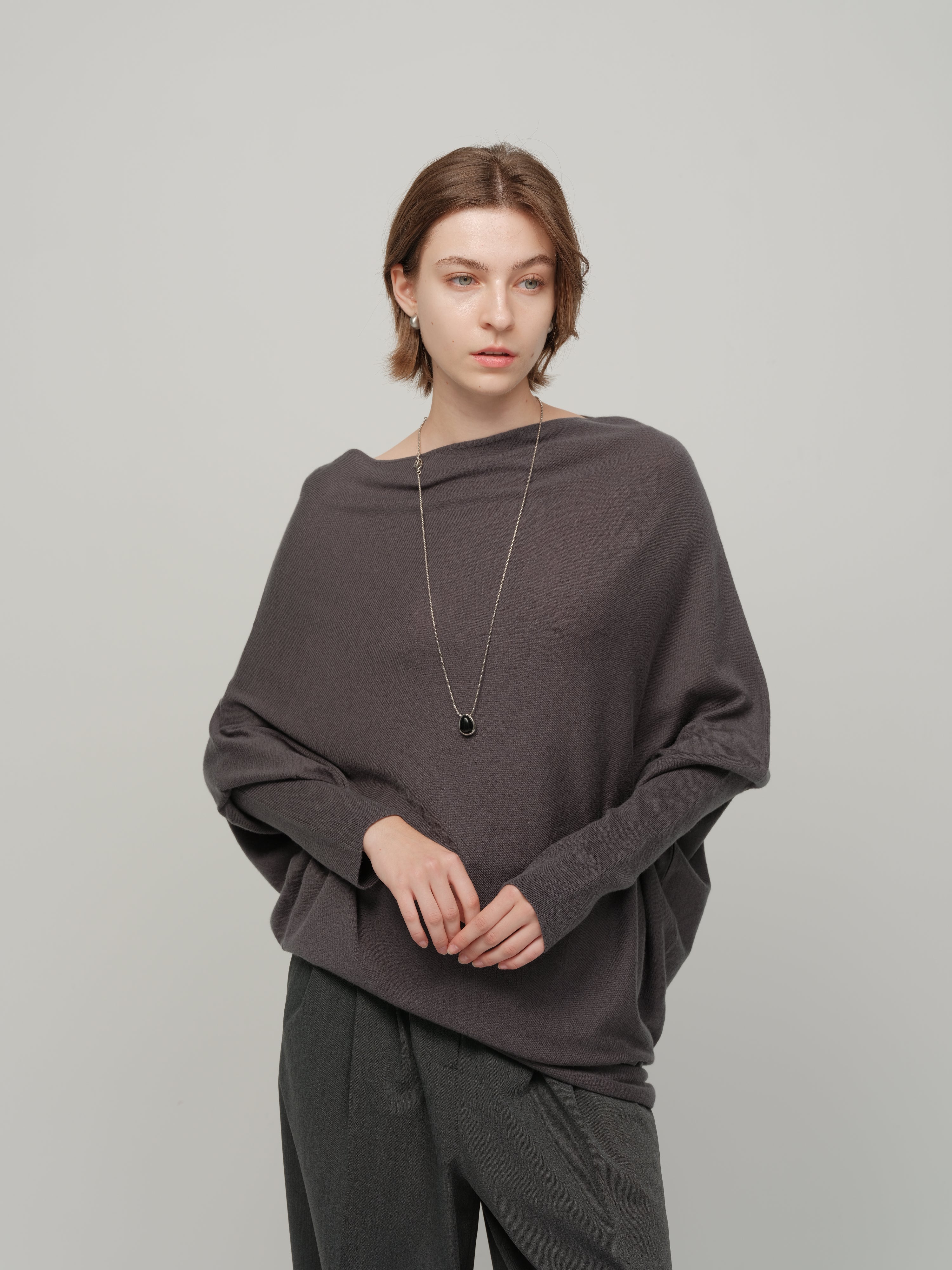 HDL Paire Flamma Draped Asymmetric Off-Shoulder Top