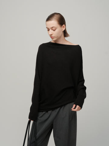 HDL Paire Flamma Draped Asymmetric Off-Shoulder Top