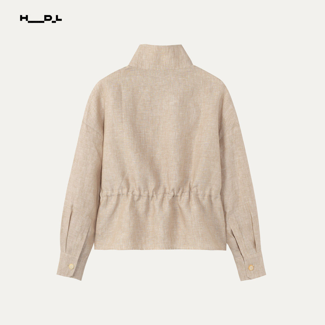 Linen-Feel Long Sleeve Jacket