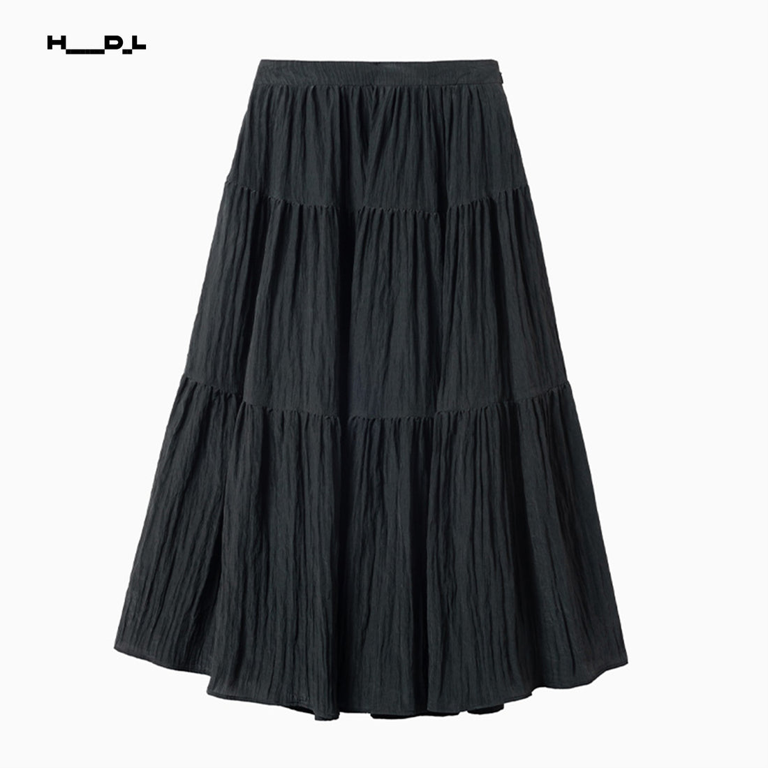 A-Line Wide Hem Elastic Waist Skirt