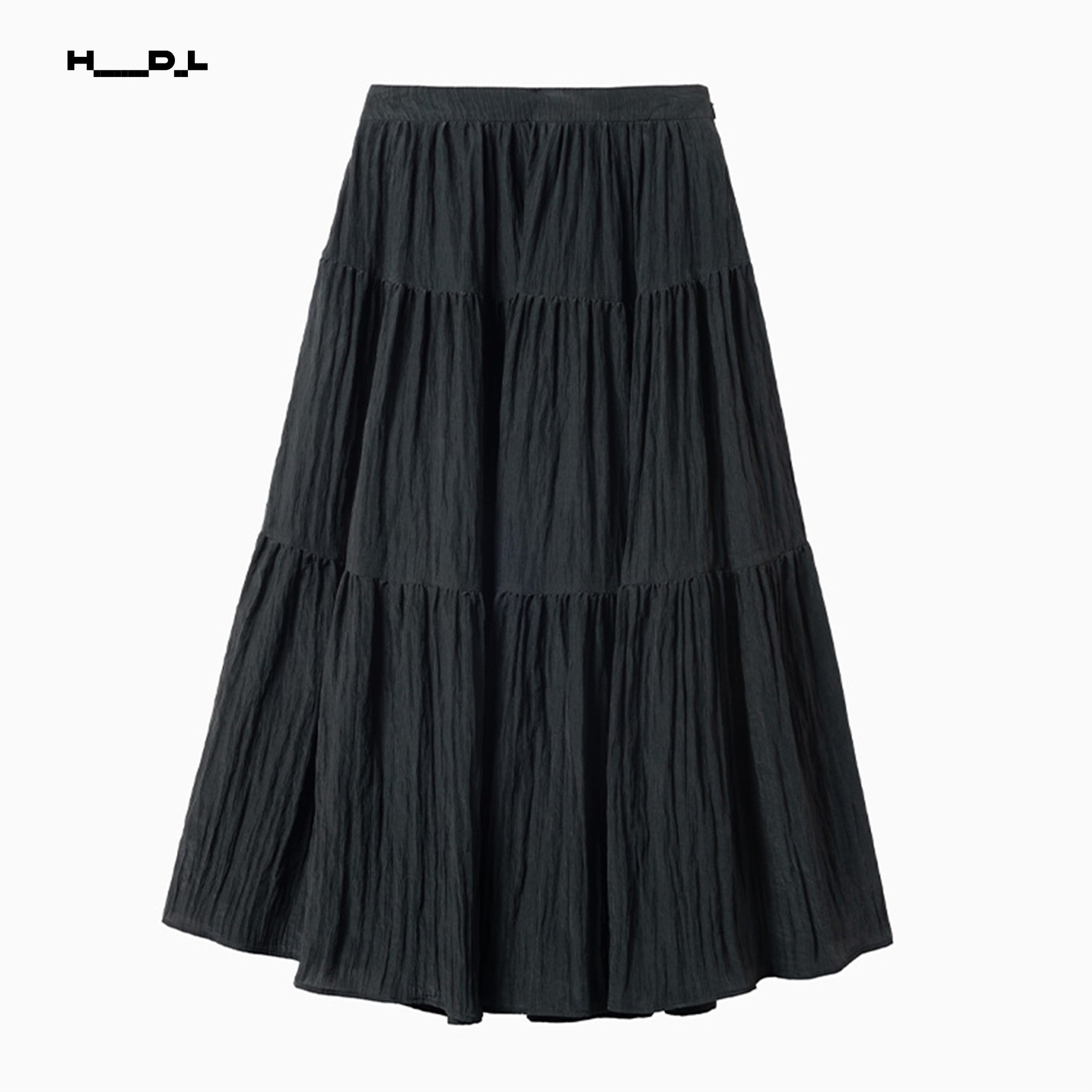 A-Line Wide Hem Elastic Waist Skirt