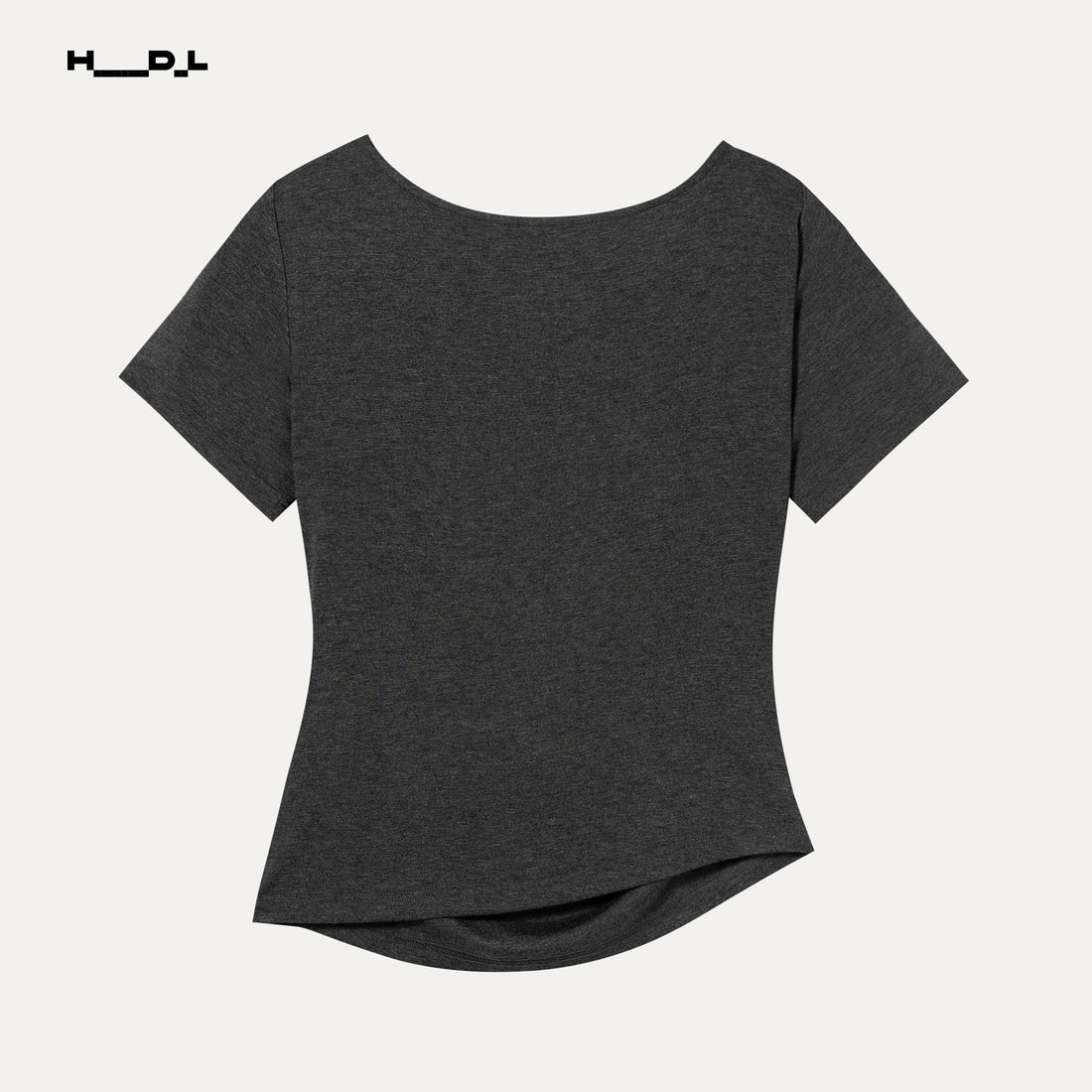Elastic Draped Neck Waist-Defining T-Shirt