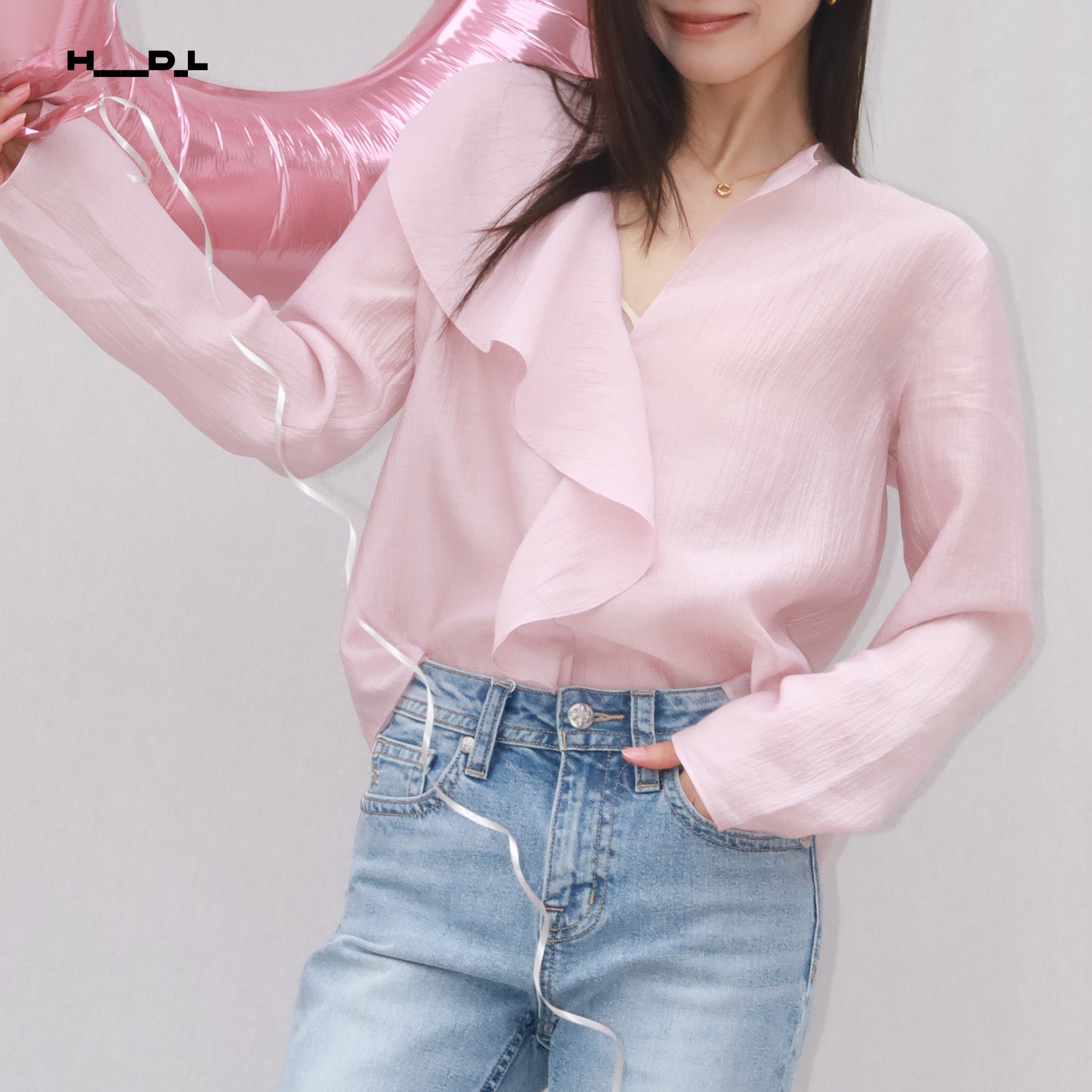 Ruffle V-Neck Shirt