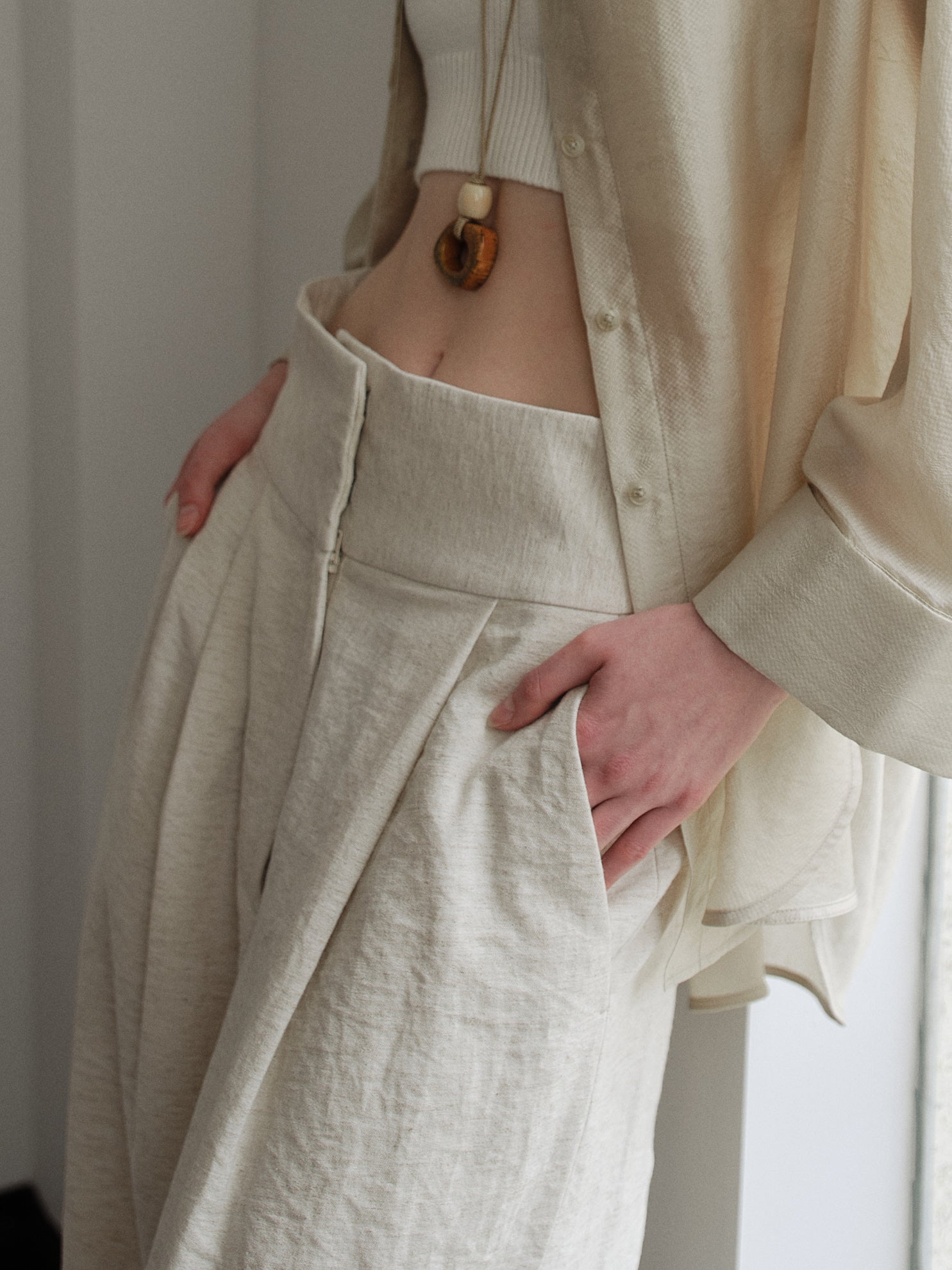 Sylvie Linen-Blend Drape Trousers