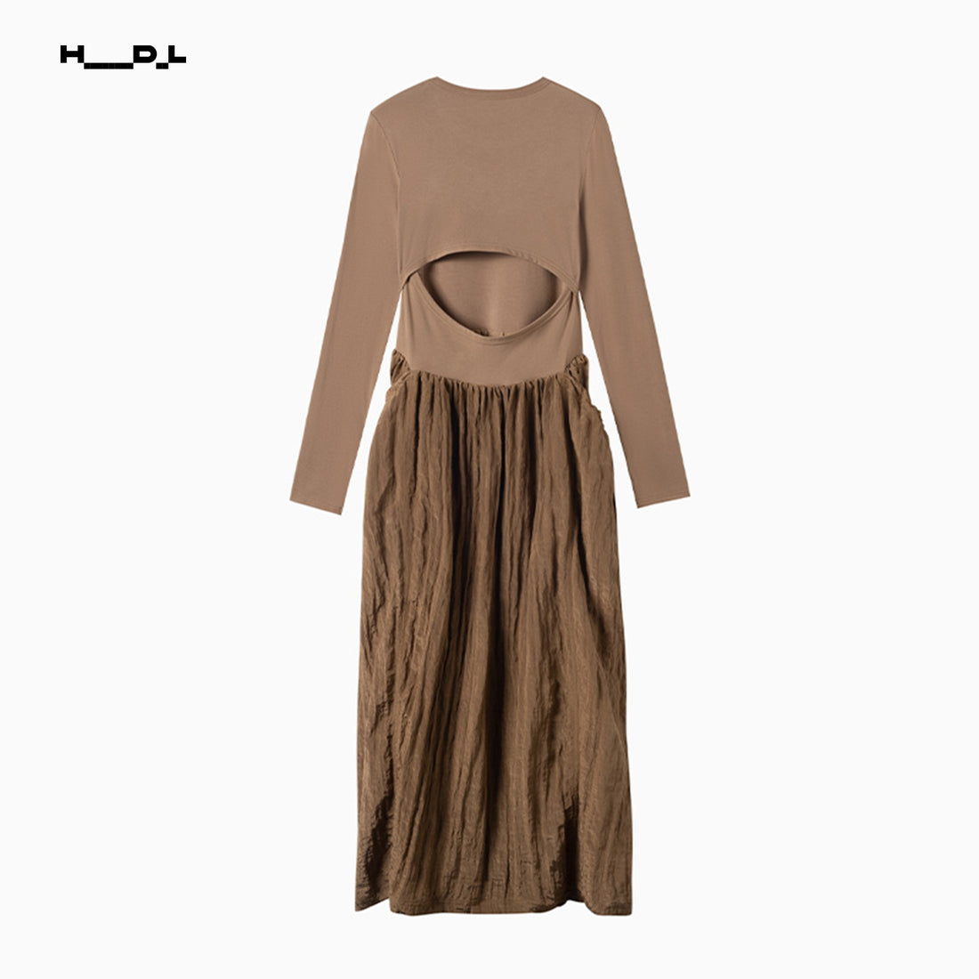 High-Waisted H-Silhouette Drawstring Dress