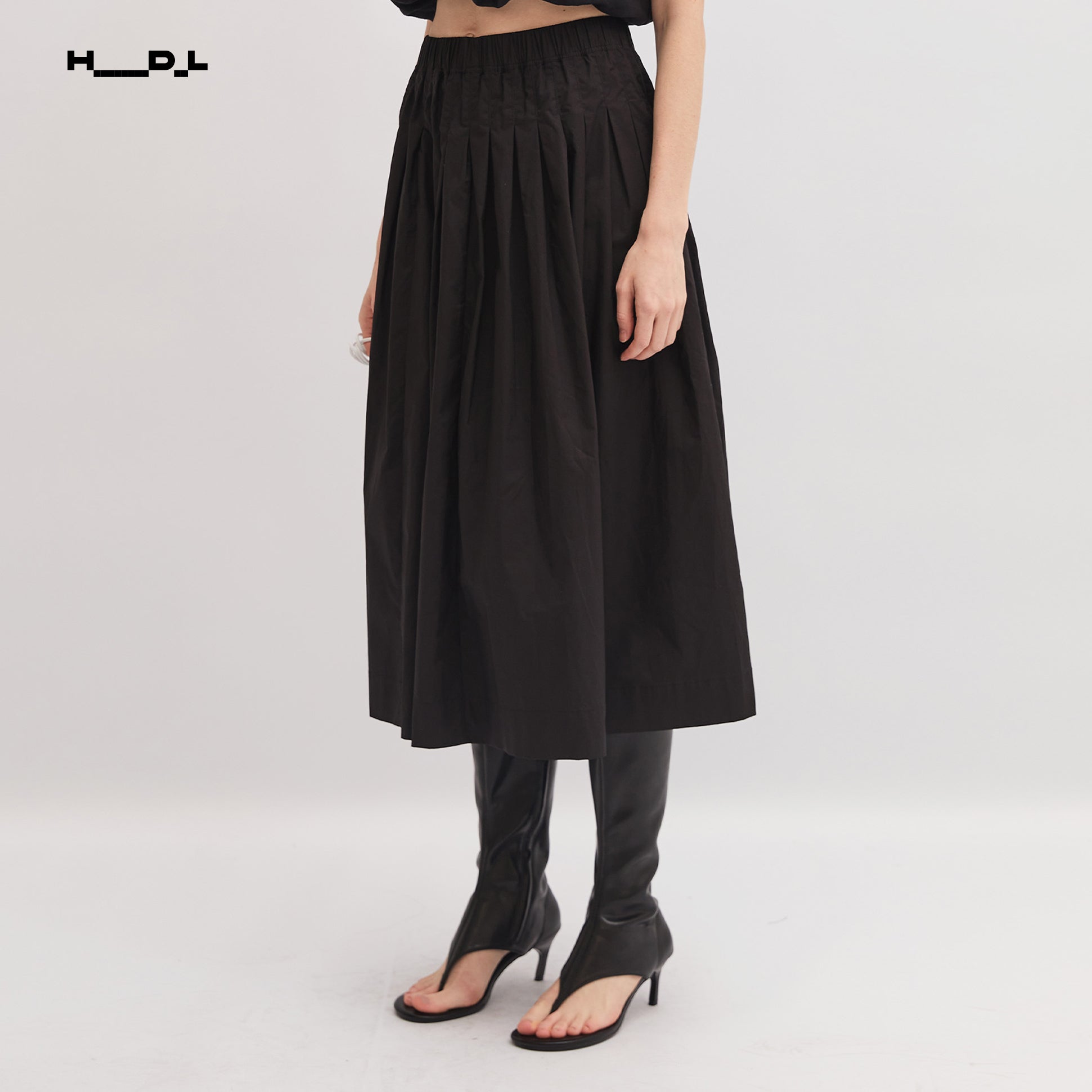 Waist-Gathered Tencel Acetate Skirt