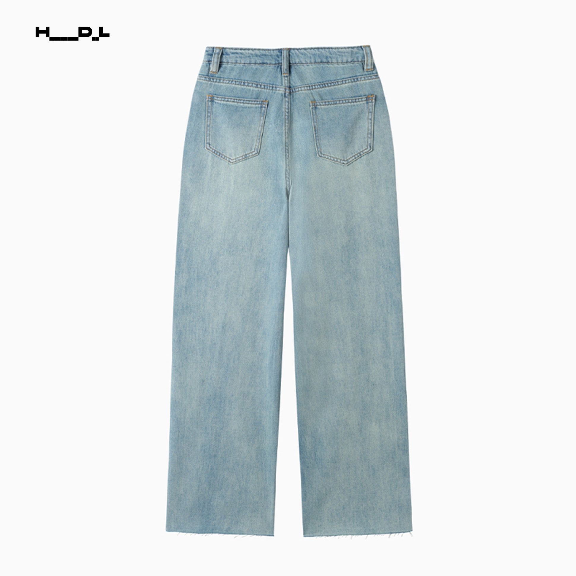 High-Waisted Wide-Leg Floor-Sweeping Jeans