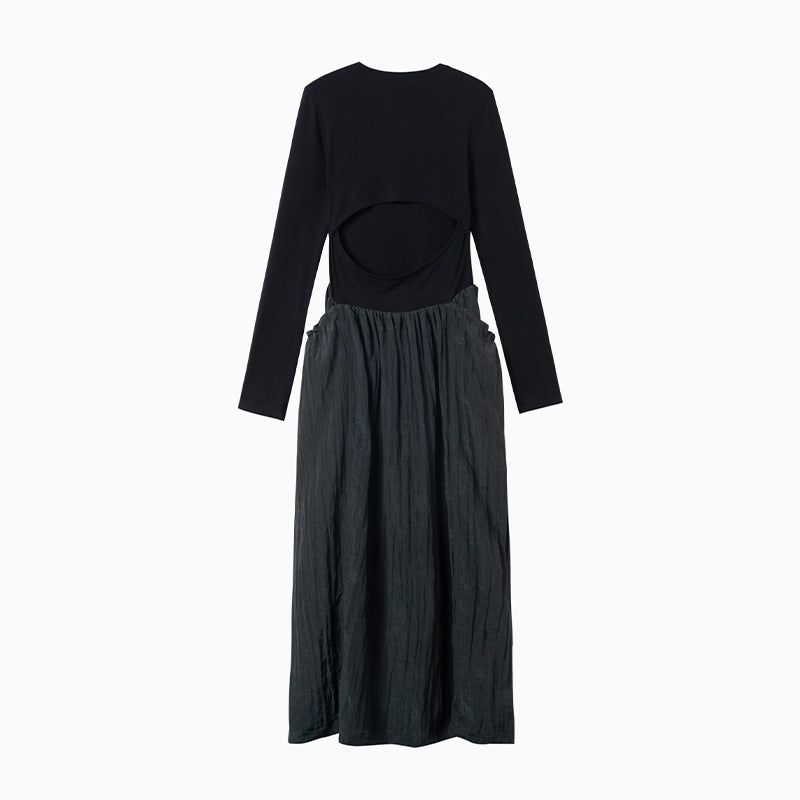 High-Waisted H-Silhouette Drawstring Dress