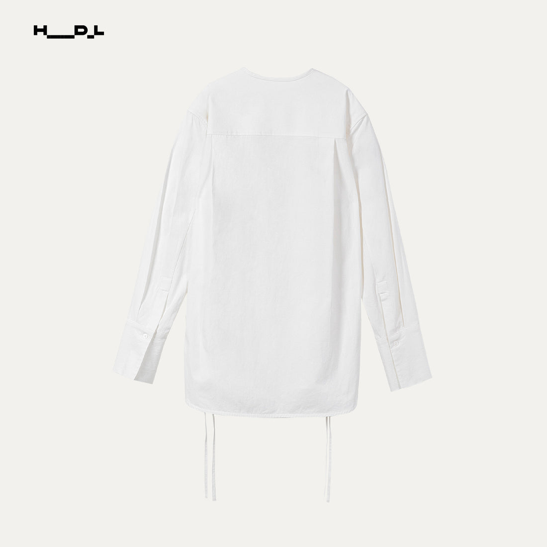 Retro Round Neck Side Slit Shirt