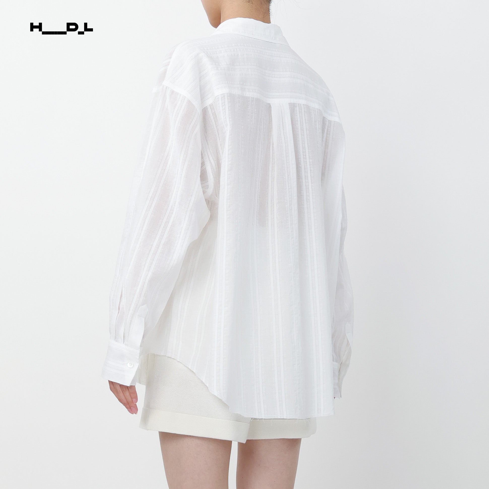 Lapel Collar Jacquard Loose Shirt