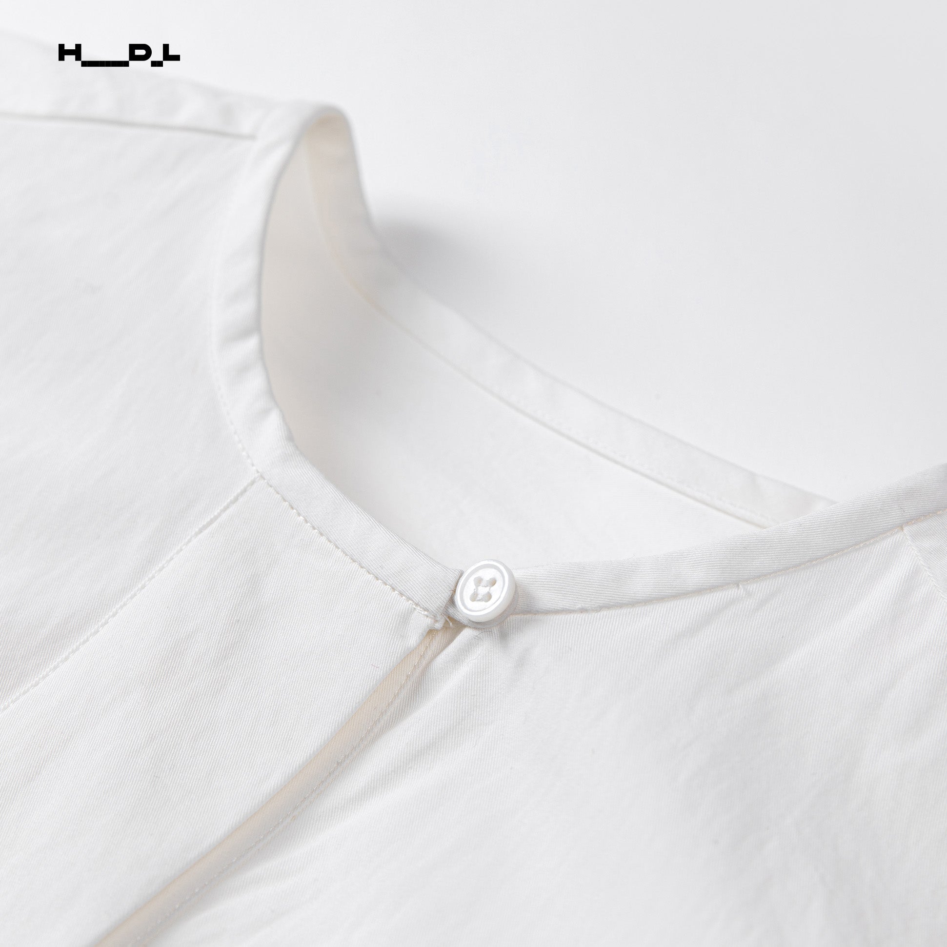 Retro Round Neck Side Slit Shirt