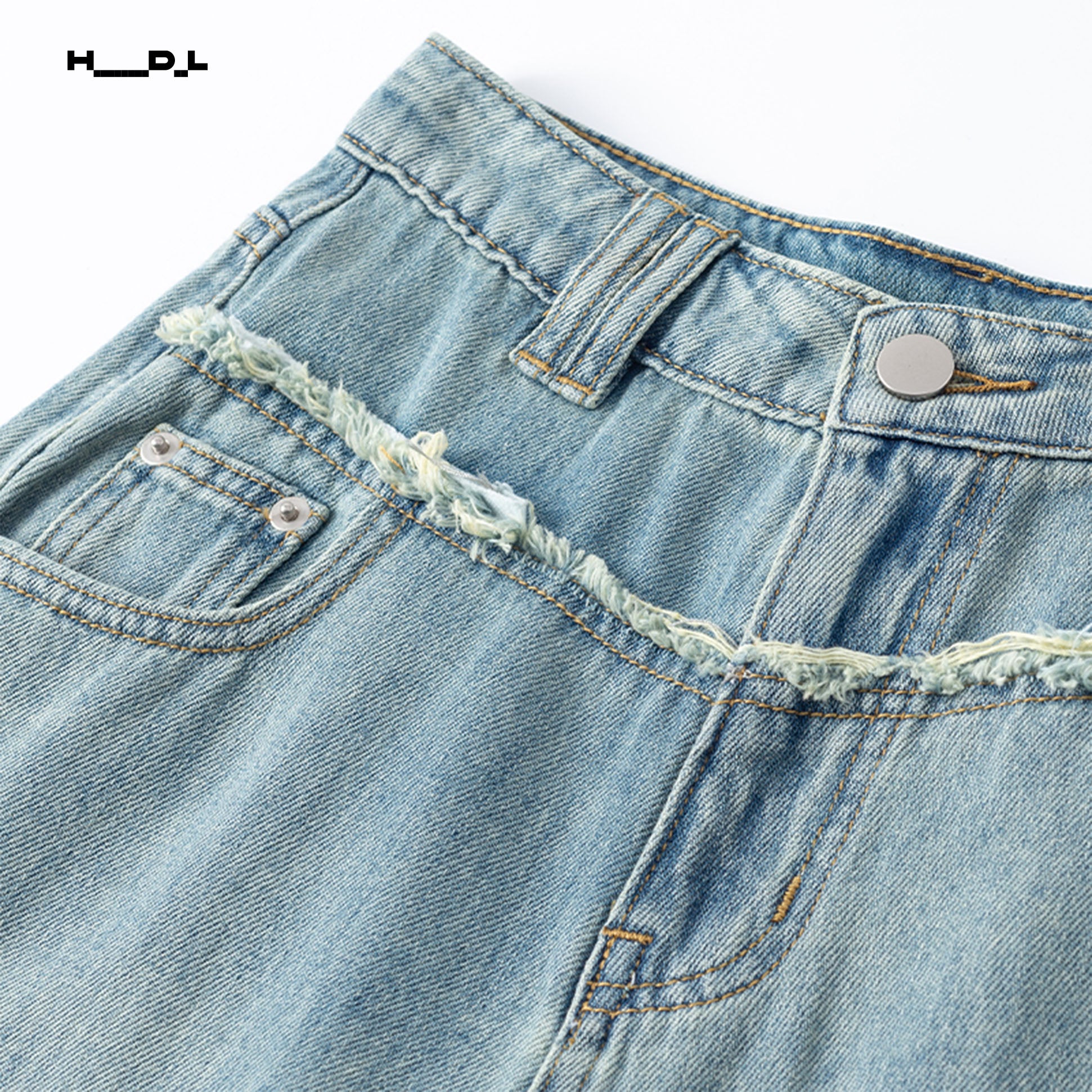 High-Waisted Wide-Leg Floor-Sweeping Jeans