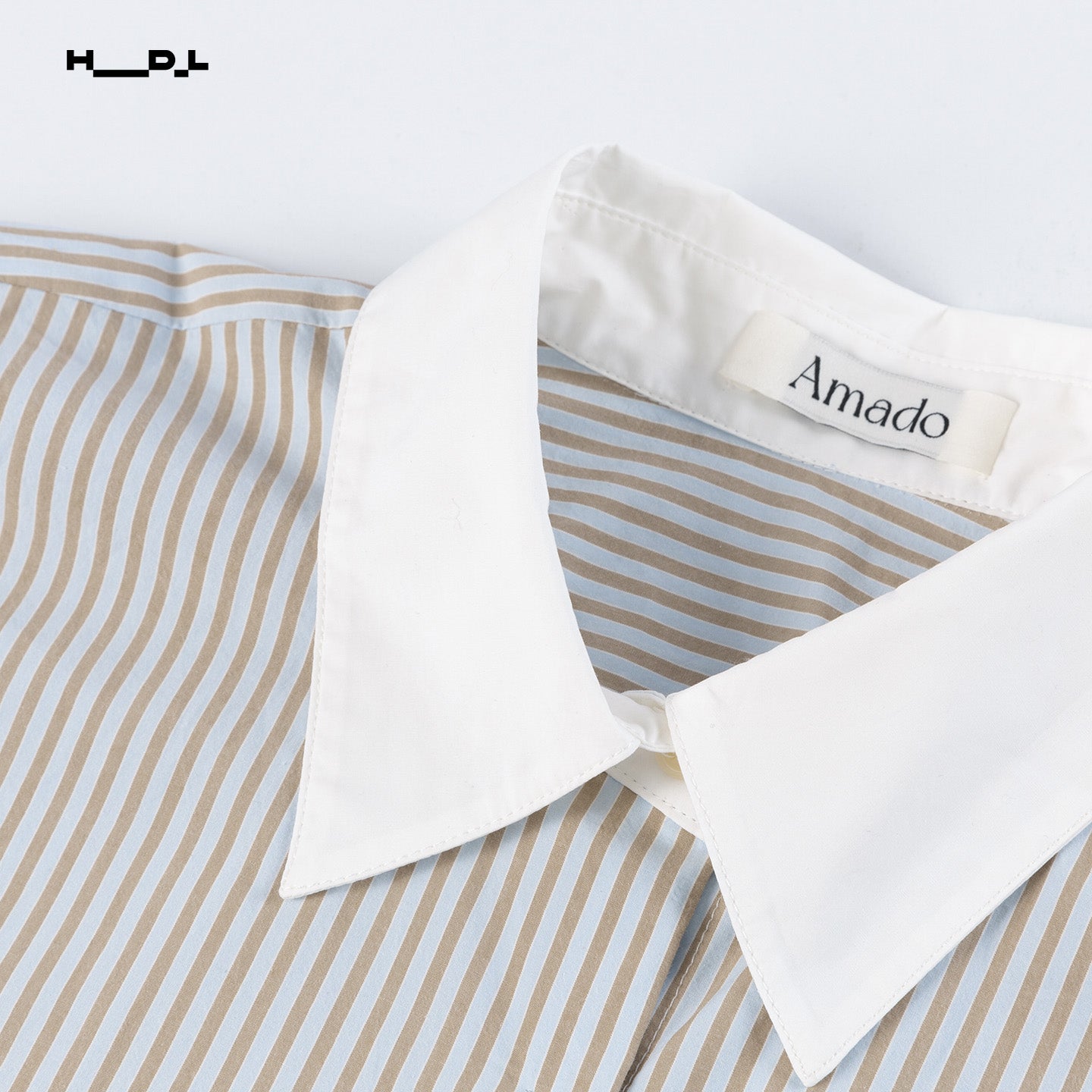 Morandi Stripe Contrast Collar Shirt