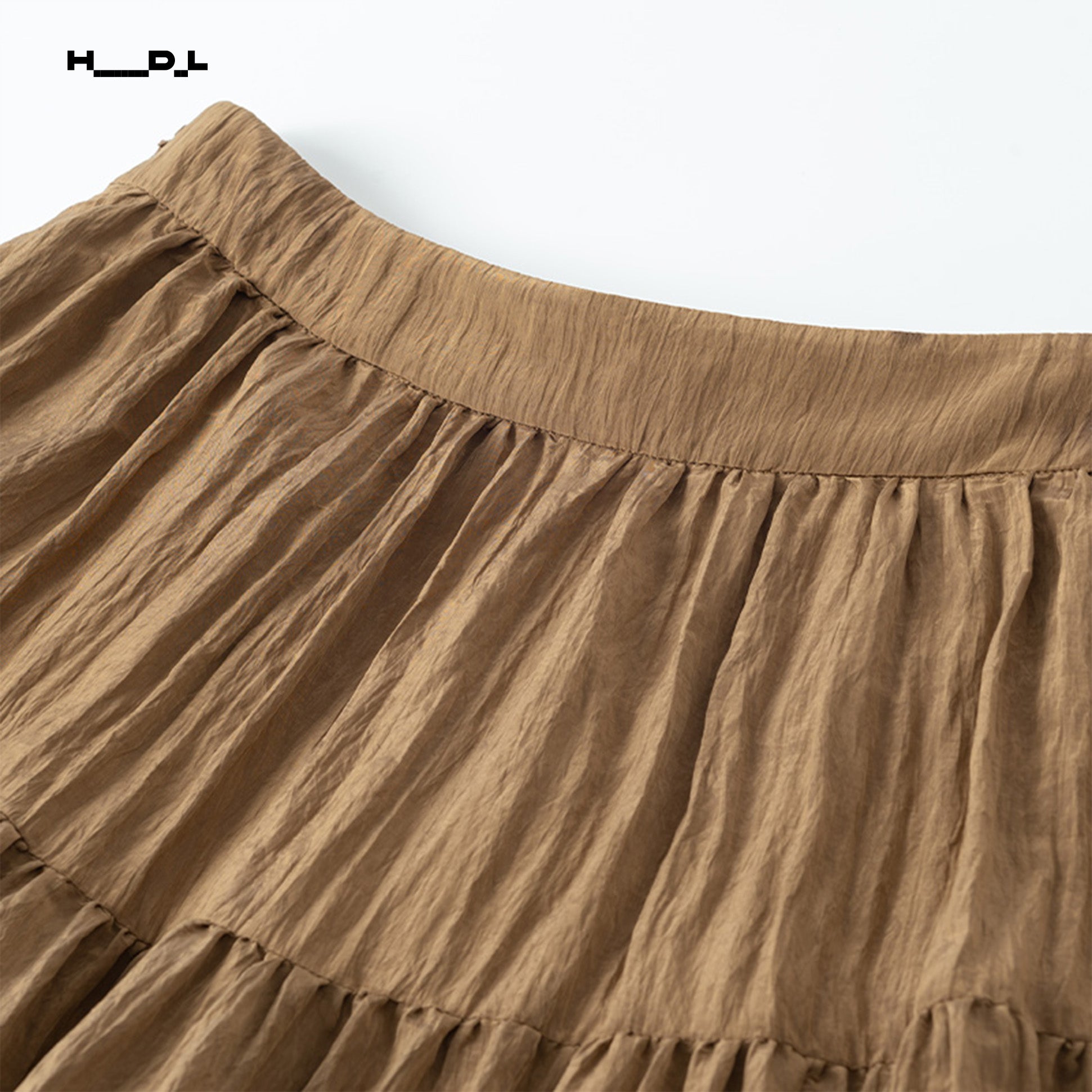 A-Line Wide Hem Elastic Waist Skirt